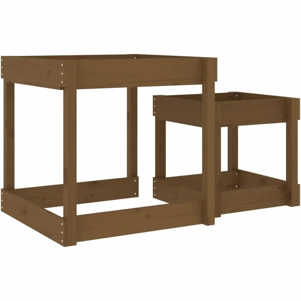 Tavoli Sabbiere 2 pz Marrone Ambra in Legno Massello di Pino,Giochi e giocattoli,Attrezzatura gioco per esterni-825054