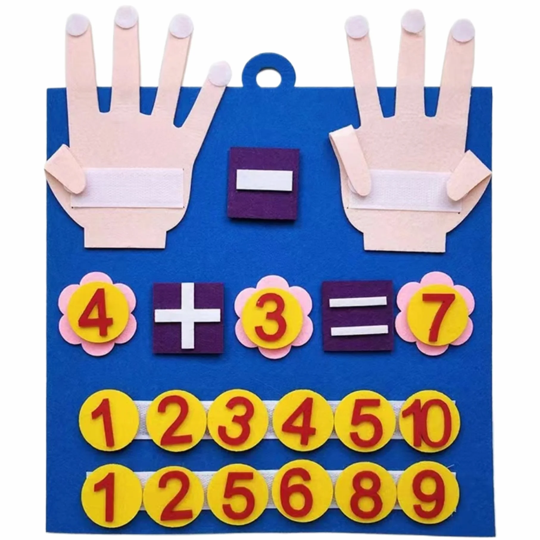 Numeri da dito in feltro Giocattolo matematico per bambini Divertimento carino Educazione precoce Giocattoli di conteggio con anello per appendere Giocattoli di apprendimento vibranti fai-da-te Attiv