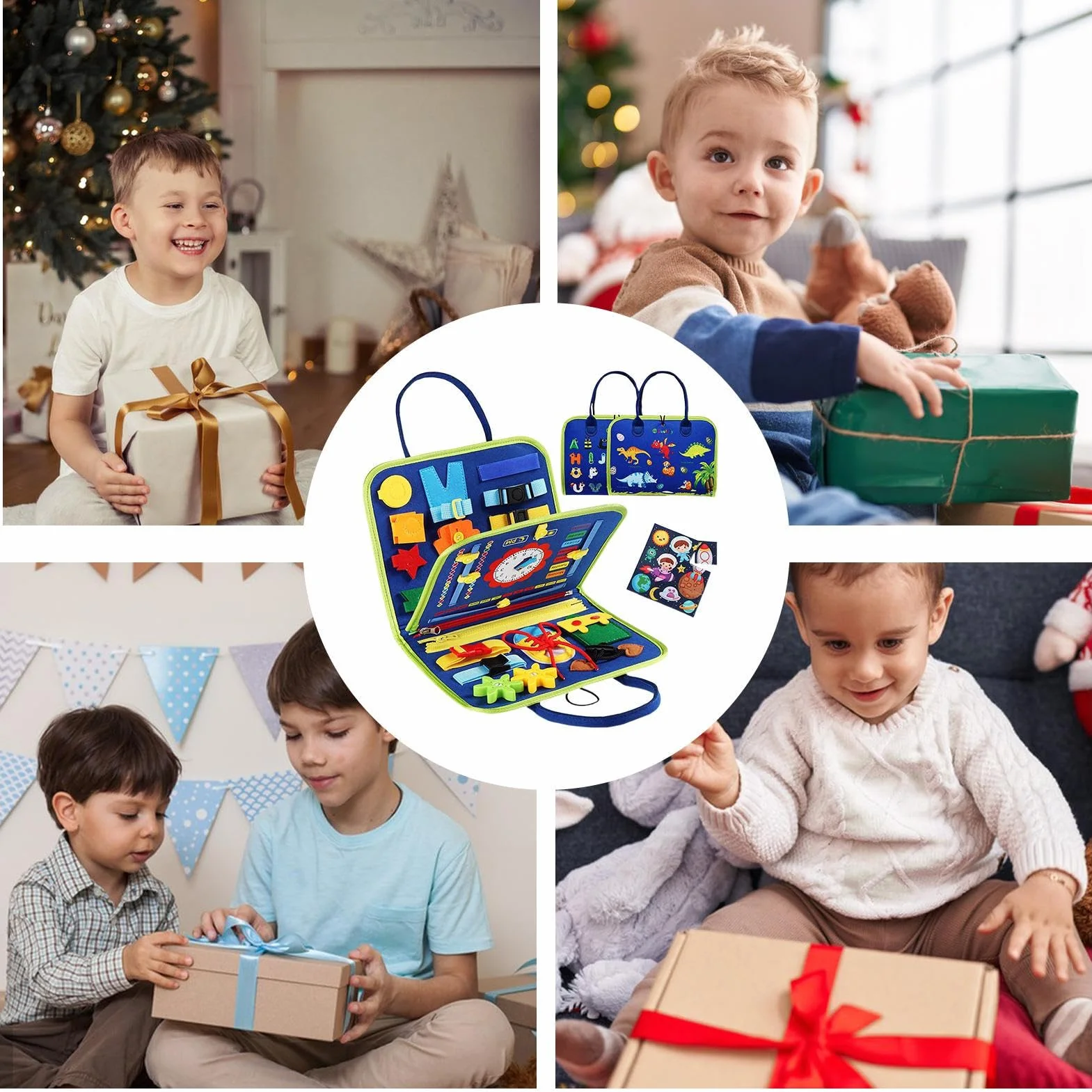 Generico Giocattoli Sensoriali Per Bambini - Lavagna Sensoriale Con Libro Morbido E Occupato, Giochi Di Viaggio Su Strada Attività Motorie, Forniture Per L'asilo Giocattolo Per Lo Sviluppo Delle Abili