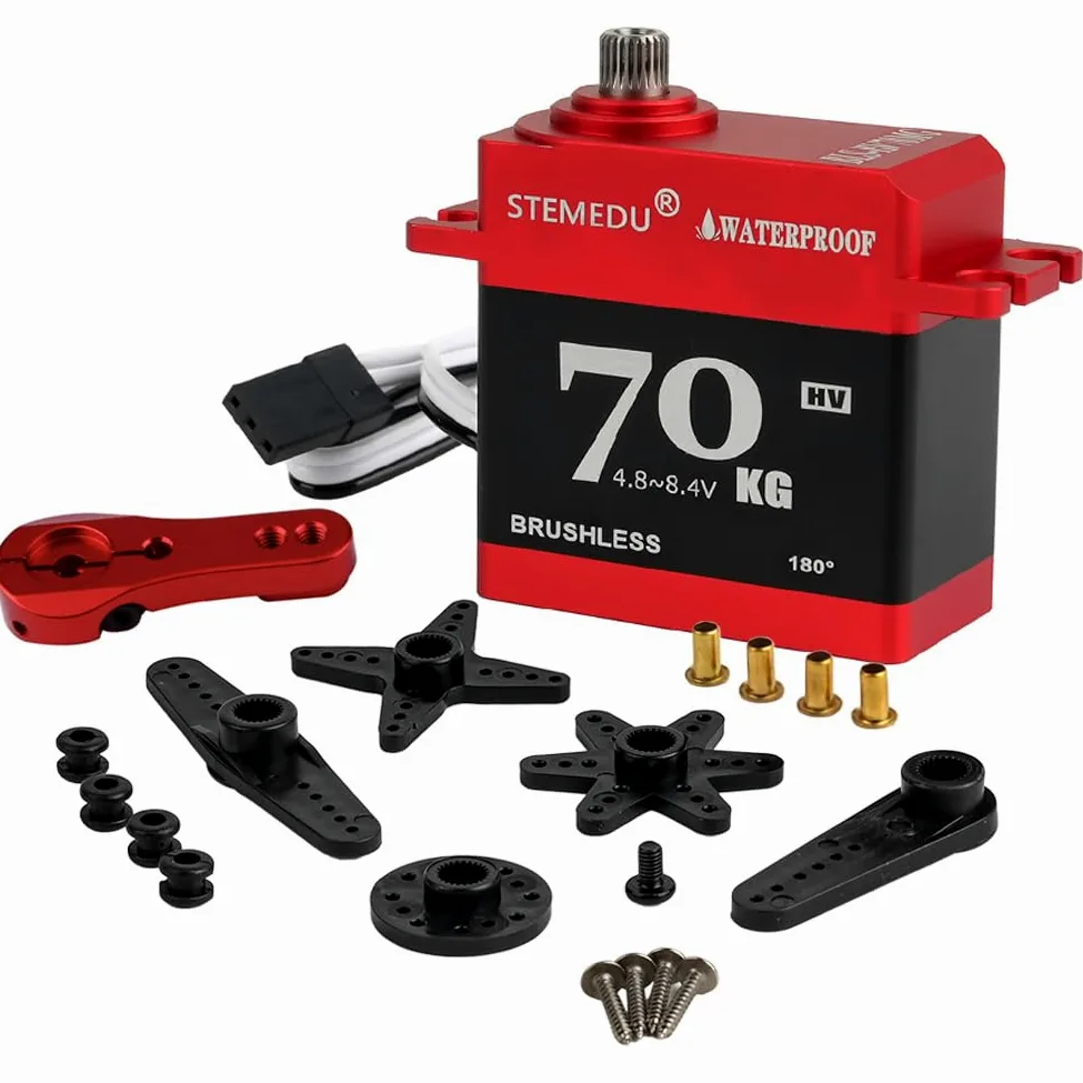 Servomotore digitale RC ad alta coppia 70KG Brushless BLS-HV70MG Servo sterzo ad alta tensione 4.8 ~ 8.4V impermeabile per auto RC 1:8 1:10, angolo di controllo 180 gradi