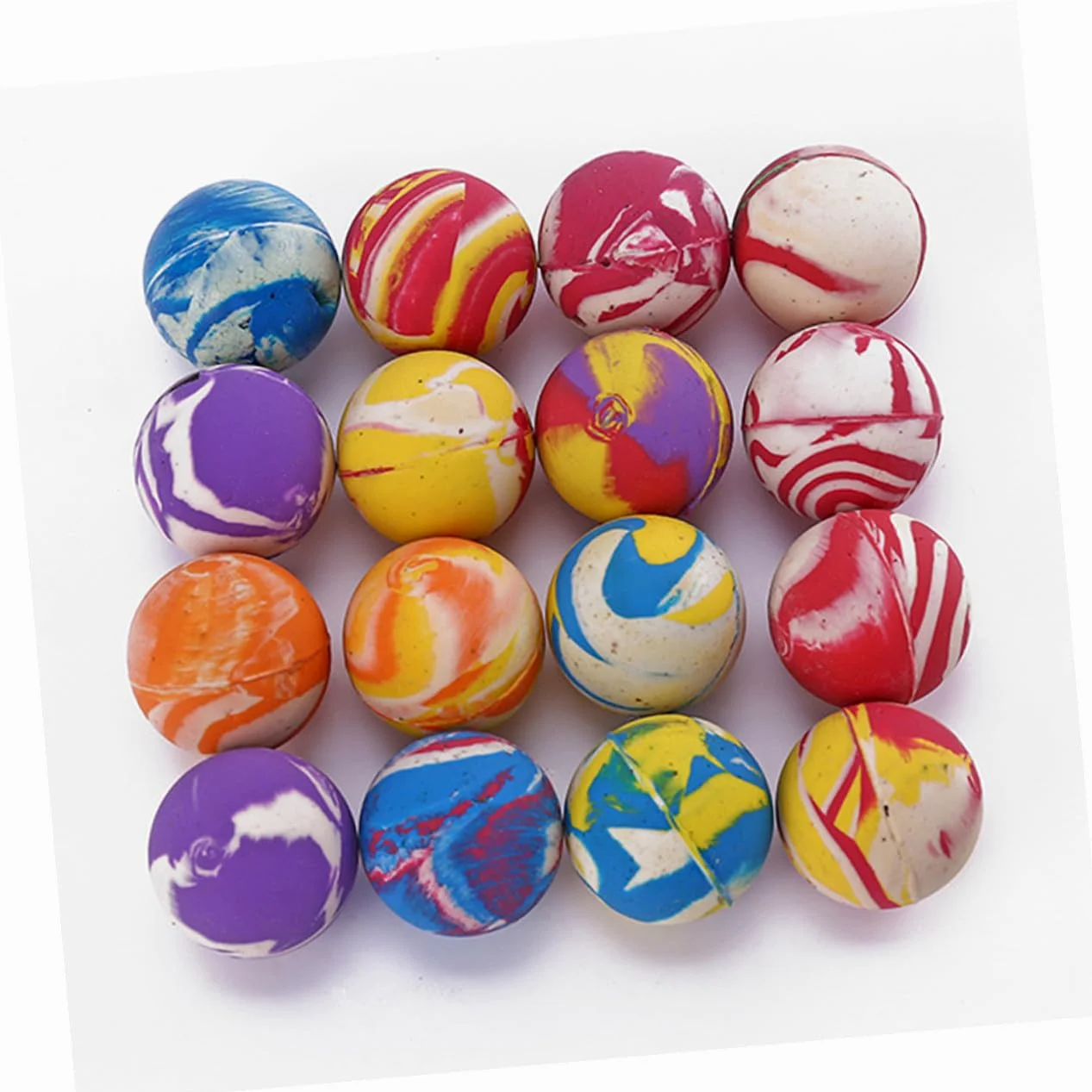 100 Pezzi Palline di Gomma Elastiche per Bambini, Palline da Gioco Morbide Forte Rimbalzo per Bambini Che Giocano e Feste di Compleanno Stili Multipli