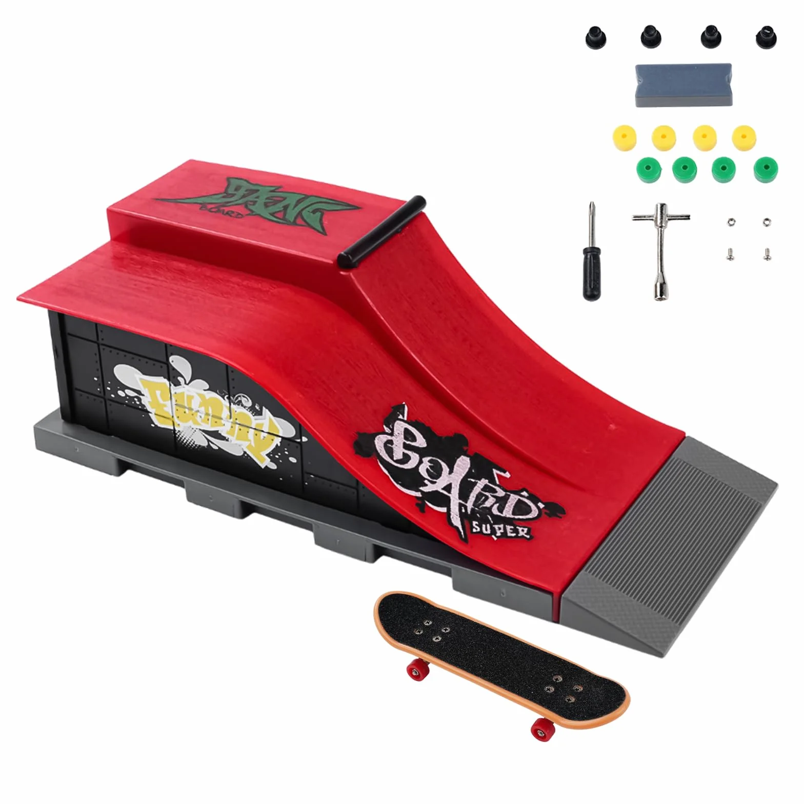 BuyWeek Kit Rampa per Skateboard per Dita Skateboard da Dito, Mini in ABS per Bambini Allenamento