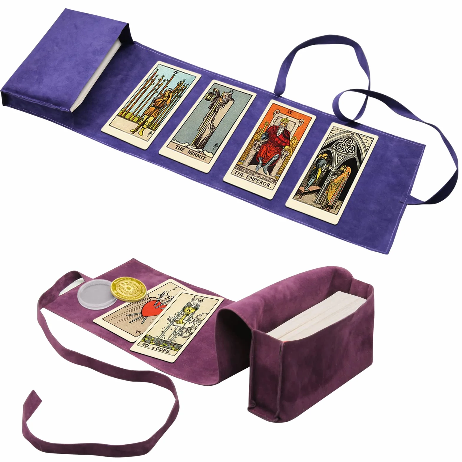 Kit Borsa Porta Carte dei Tarocchi da 3 Pezzi, Buste in Tessuto per Tarocchi, Accessori per Mazzo Oracle