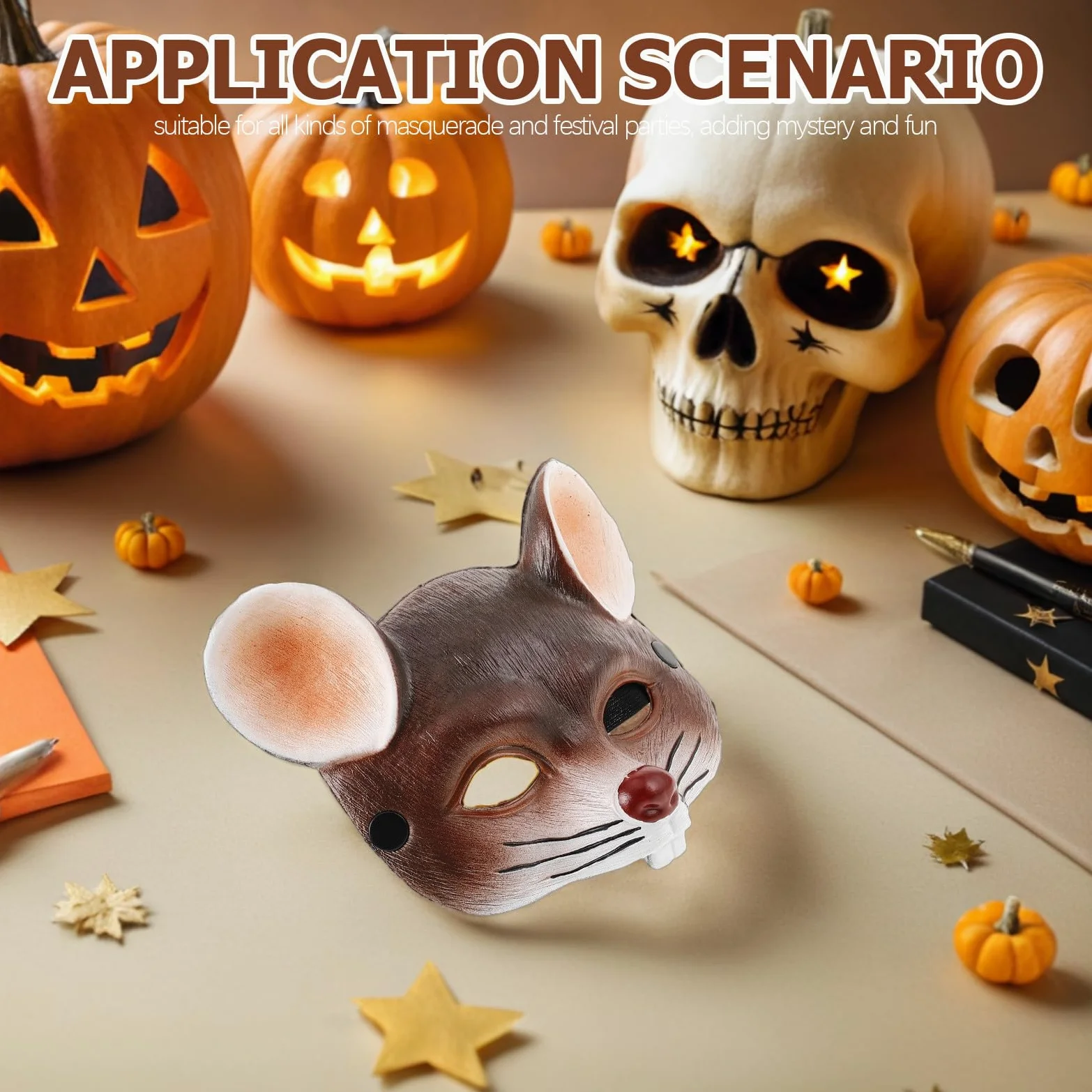 Toddmomy 2 maschere da topo realistiche per costumi di Halloween, Natale, Carnevale, cosplay, animali, per adulti e bambini