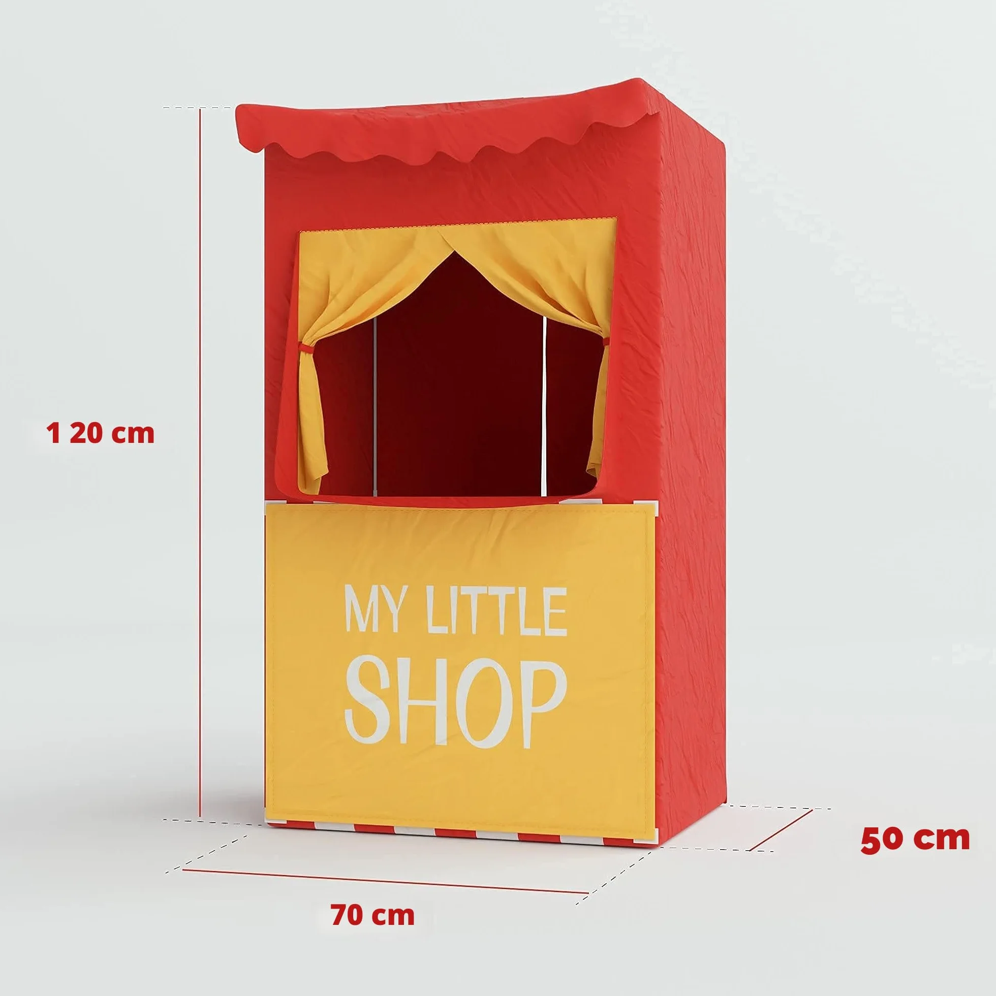 Teatro dei burattini per Bambini 120x70x50 cm Rosso Convertibile in Negozio