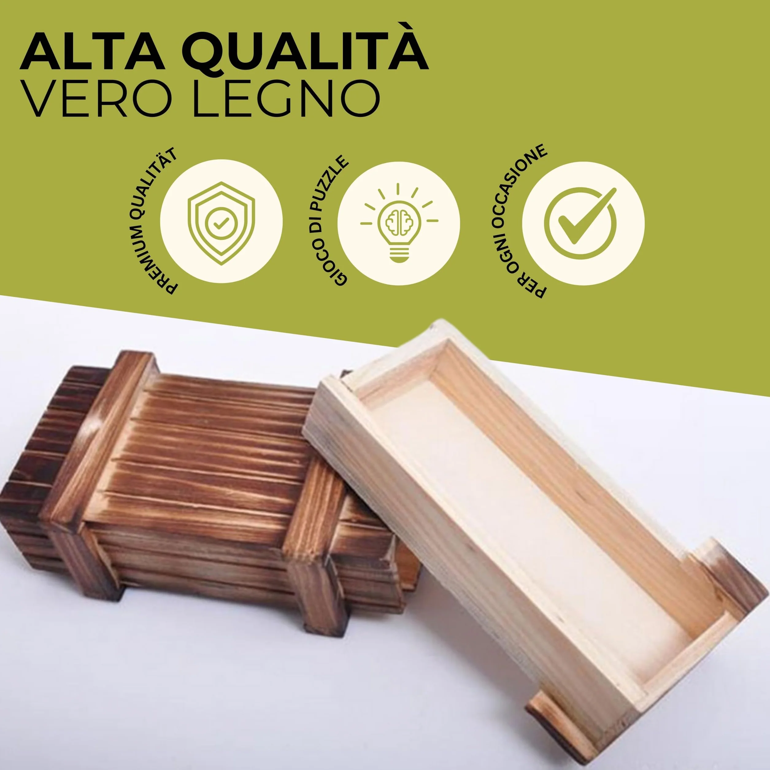 GADGET HERO Scatola in Legno Puzzle con Scomparto Segreto