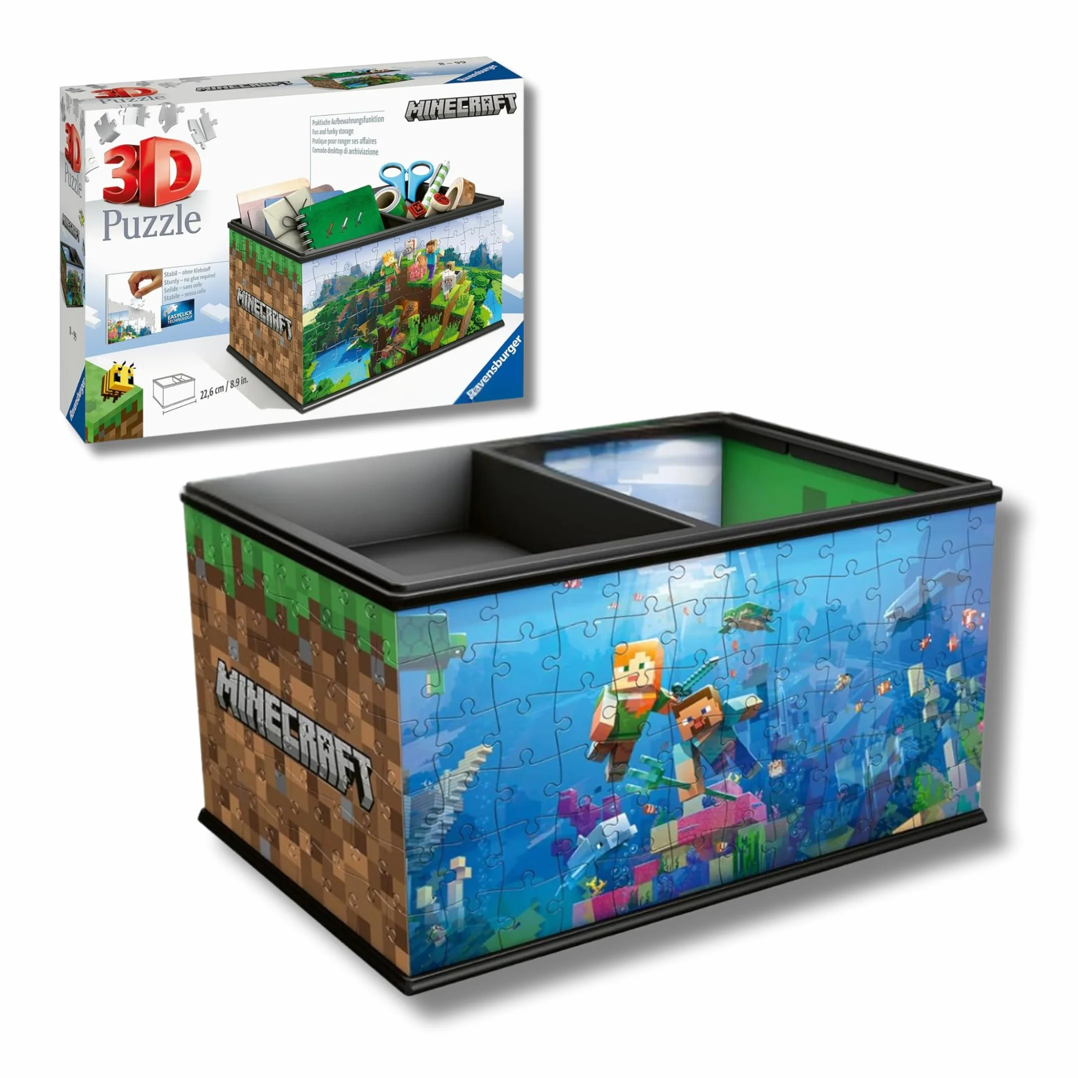 Ravensburger - Puzzle 3d Minecraft Storage Box | Puzzle 3d Bambini A Partire Dagli 8 Anni | Modellismo Da Costruire Bambini Di 216 Pezzi | Regalo Bambino 8 Anni E Più