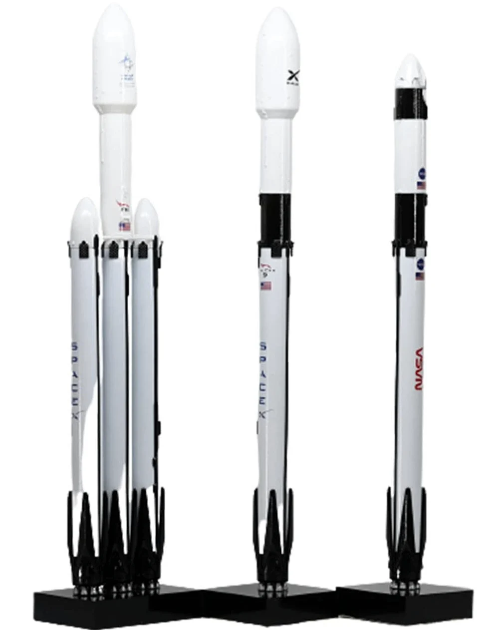 Modello di Razzo Falcon 9 1:233 3Pcs Modello di Razzo Spaziale Appassionati di Spazio Decorazioni da Collezione per Decorazioni da Ufficio