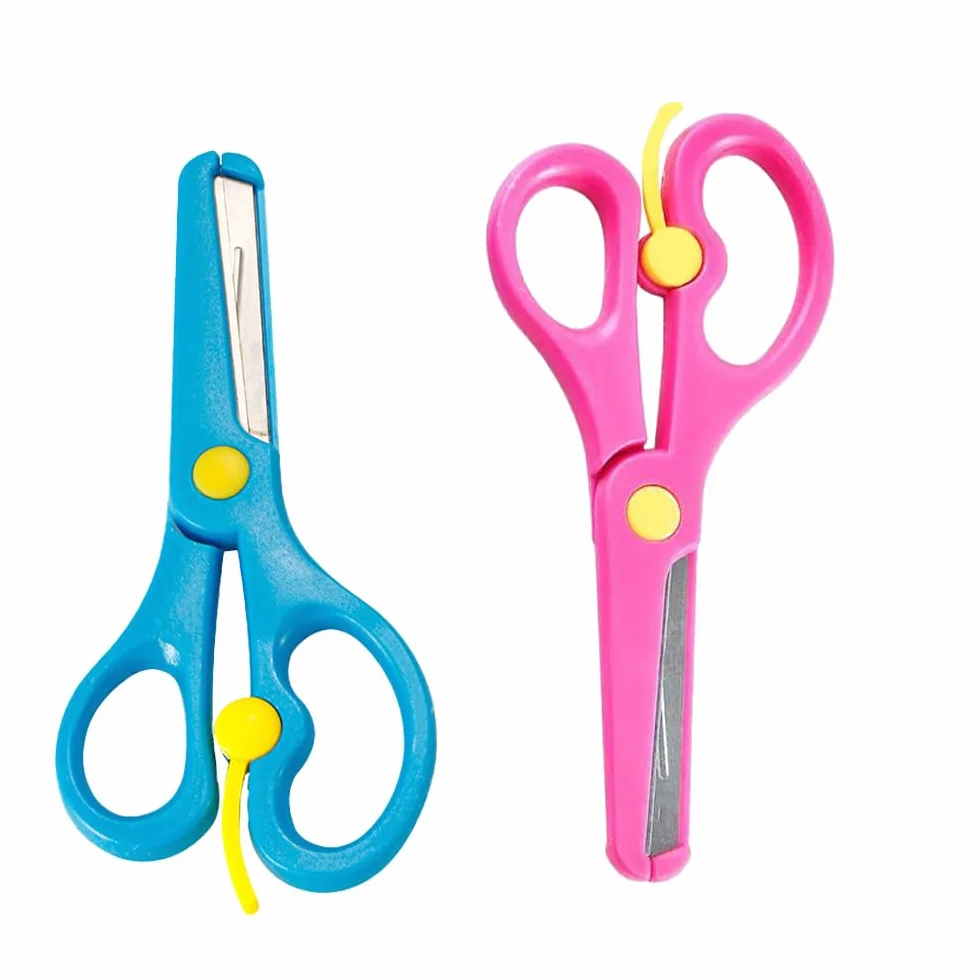 Forbici Bambini, Artigianali Forbici per Bambini, Confezione da 2 Forbici per Bambini Principianti, Plastica Forbici, Applicabile a Forbice Sopra i 3 Anni Nella Scuola Materna