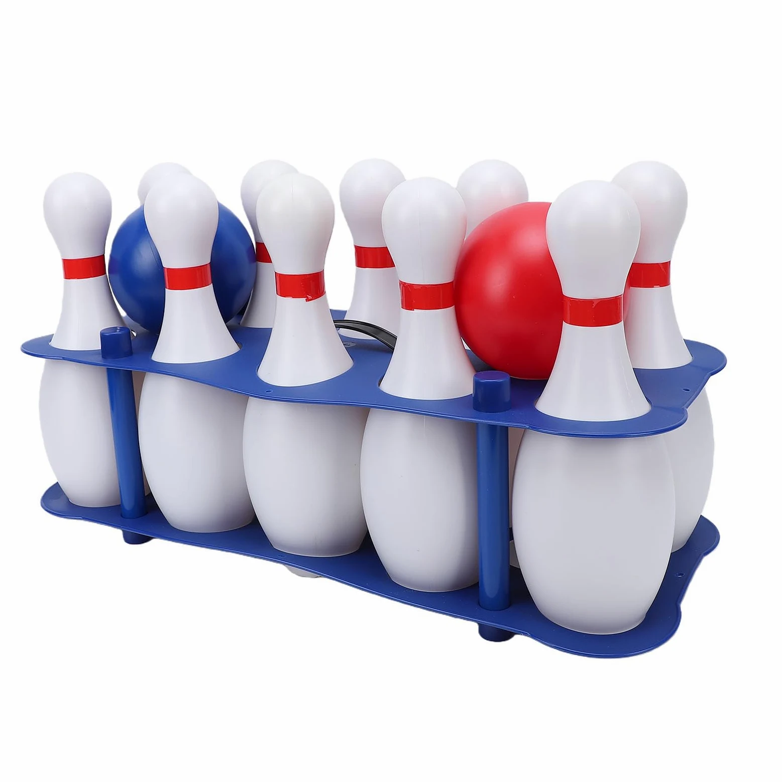 Set da Bowling per Bambini, Durevole, Sicuro, 10 Birilli in Plastica Bianca con 2 Palline Leggere, per Divertimento in Famiglia, Uso Interno Ed Esterno (Bambini dai 3 Anni su)