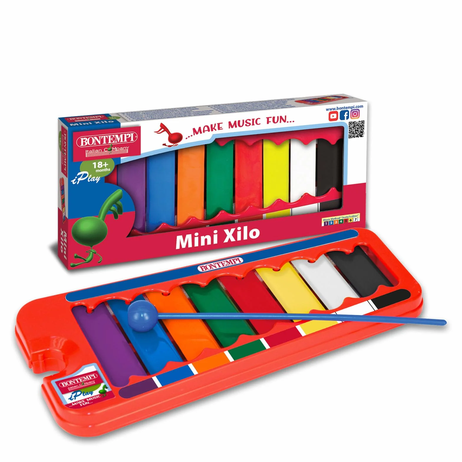 Bontempi | ColorBox XyloTunes - Xilofono 8 Note Colorate in Scatola per un'Esperienza Musicale Indimenticabile, 240x105x20 mm