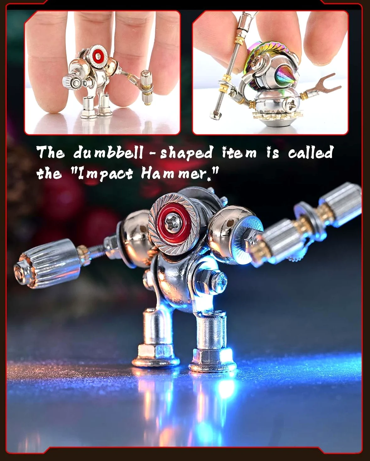 Puzzle in metallo 3D per adulti, scatola cieca natalizia Steampunk Mecha, 7 robot, Natale a sorpresa 2024, oltre 500 pezzi