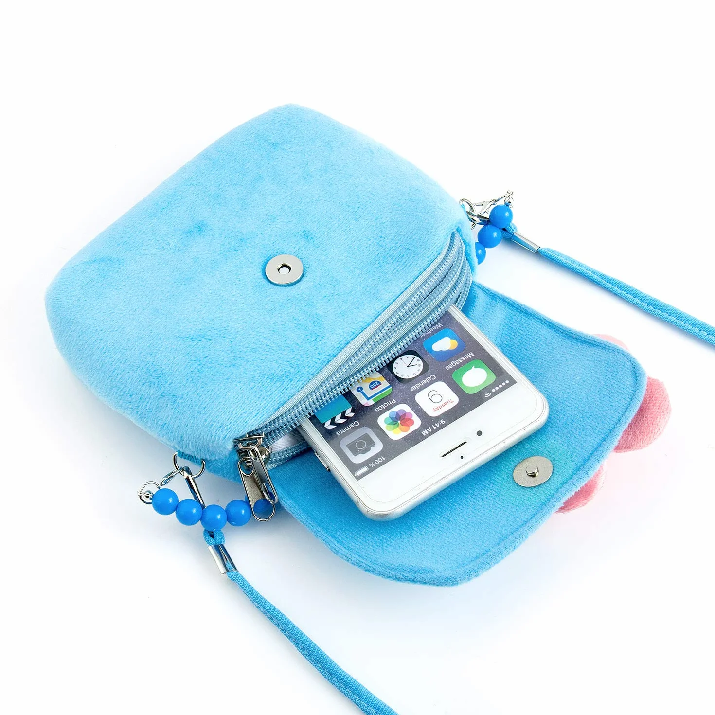 Comius Sharp Girls Princess Borse, Gioielleria per Bambini, Peluche Collana Bracciale Anello Orecchini Set, Borsetta Principessa Blue