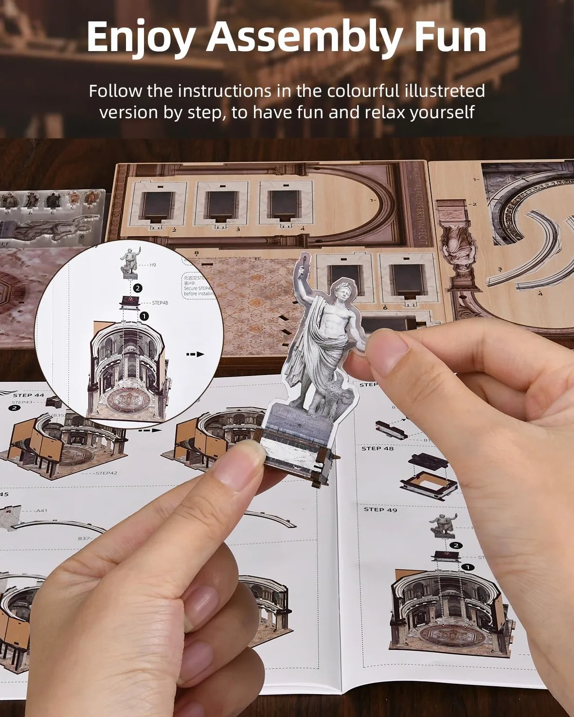 MiniCity Book Nook Kit fai da te, casa in miniatura con LED, puzzle 3D per adulti, mini casa delle bambole come libreria, libreria in miniatura, kit creativo per adulti, regalo per adulti (Pantheon)