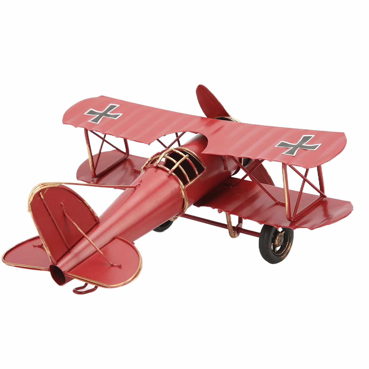 Cocoarm Biplano Vintage, Modello di Aereo Decorativo retrò, Artigianato in Metallo per Caffetteria e Appassionati di Aerei