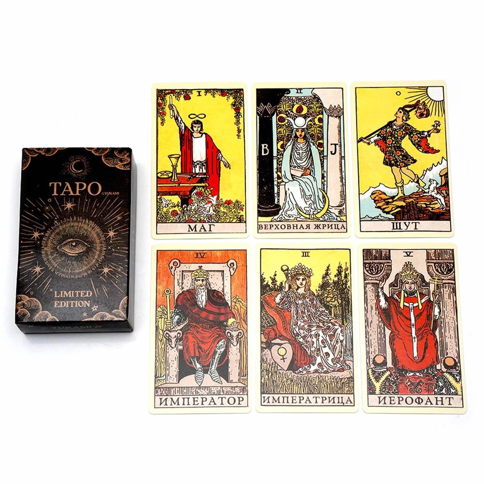 Tarocchi Divinazione, 78 fogli Oracle Inspiration Cards versione russa, psicologico, 10,5 x 6 cm, facile da usare, portatile per principianti ed esperti