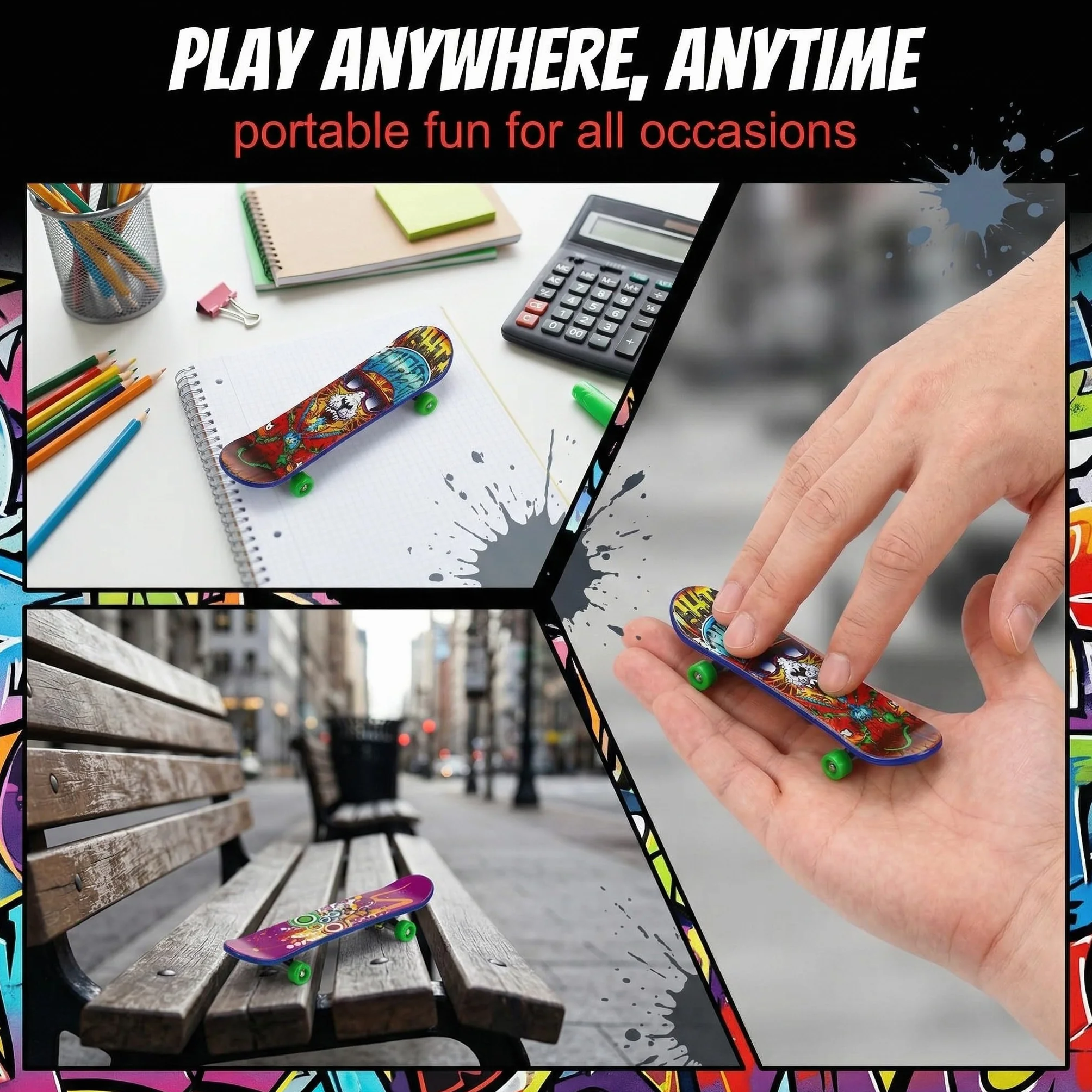 30 Pezzi Finger Mini Skateboard da Dito per Bambini, Giocattolo in Lega, per Giocare o Come Decorazione Regalo per Festa di Bambini Compleanno