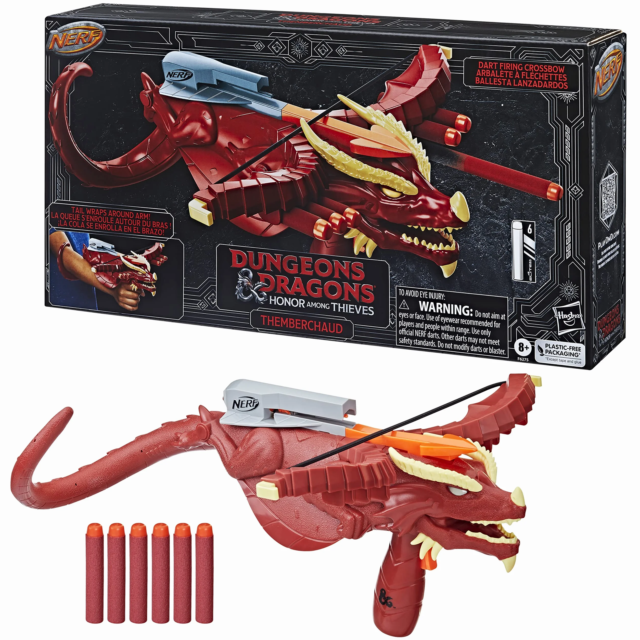 Hasbro Nerf Dungeons & Dragons - Blaster Nerf Themberchaud e 6 dardi Nerf Elite, D&D (F6275)