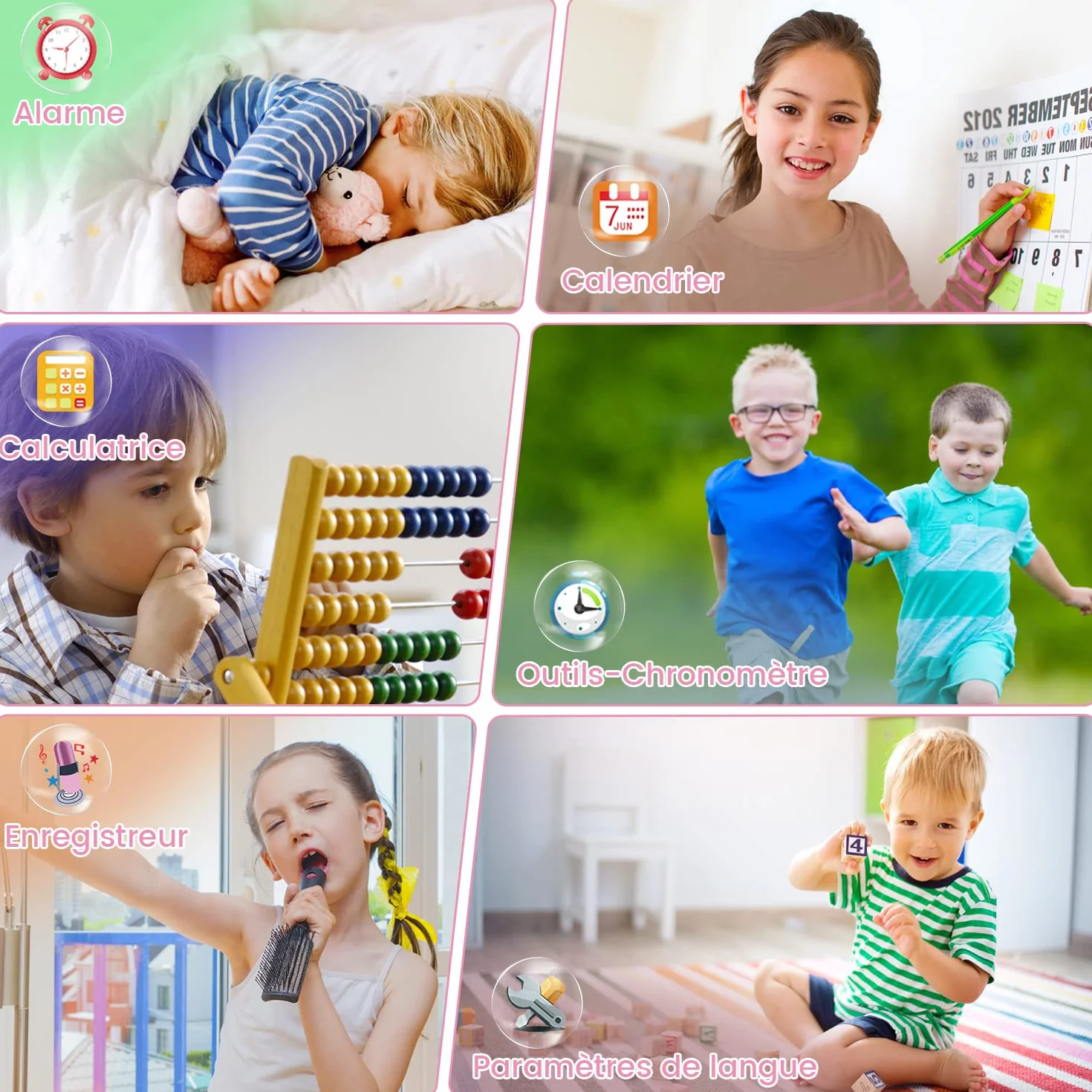 Awatty Orologio Intelligente, Giocattolo 3 4 5 6 7 8 9 10 11 12 Anni, Fotocamera Rotativa a 90°, 14 Giochi, Orologio Collegato Ragazzo, Giochi per Bambini Grandi Regalo Ragazza Ragazzo, Rosa, Enfant,