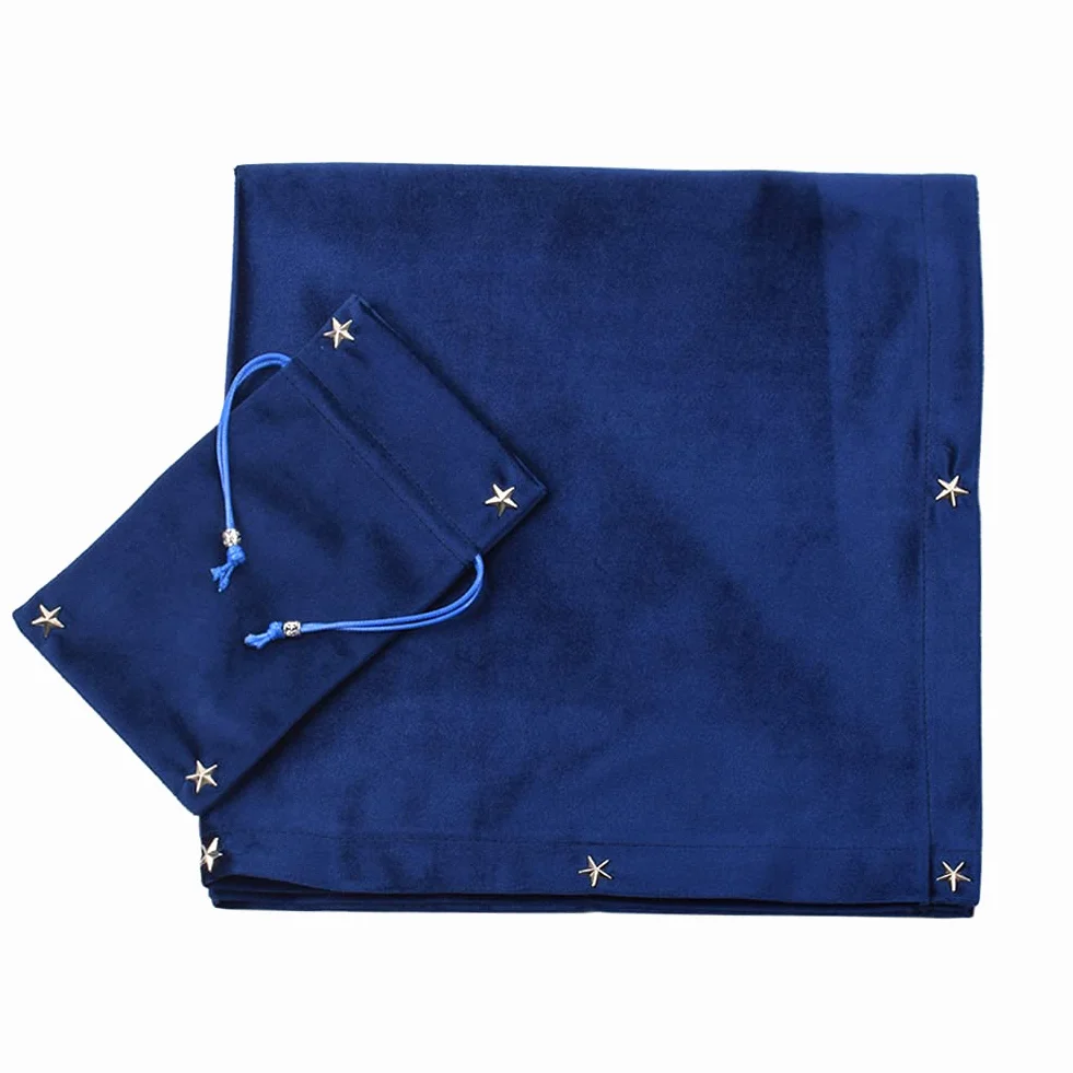 BLESSUME Tovaglia con Carta di tarocchi per Altare con Borsa dei tarocchi Divination Wicca Velvet