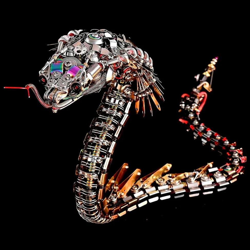 Vipernkobra - Set di puzzle in metallo 3D, per adulti, teenager, Steampunk, meccanico, snake 3D, in metallo, modellino giocattolo regalo, 1000 pezzi