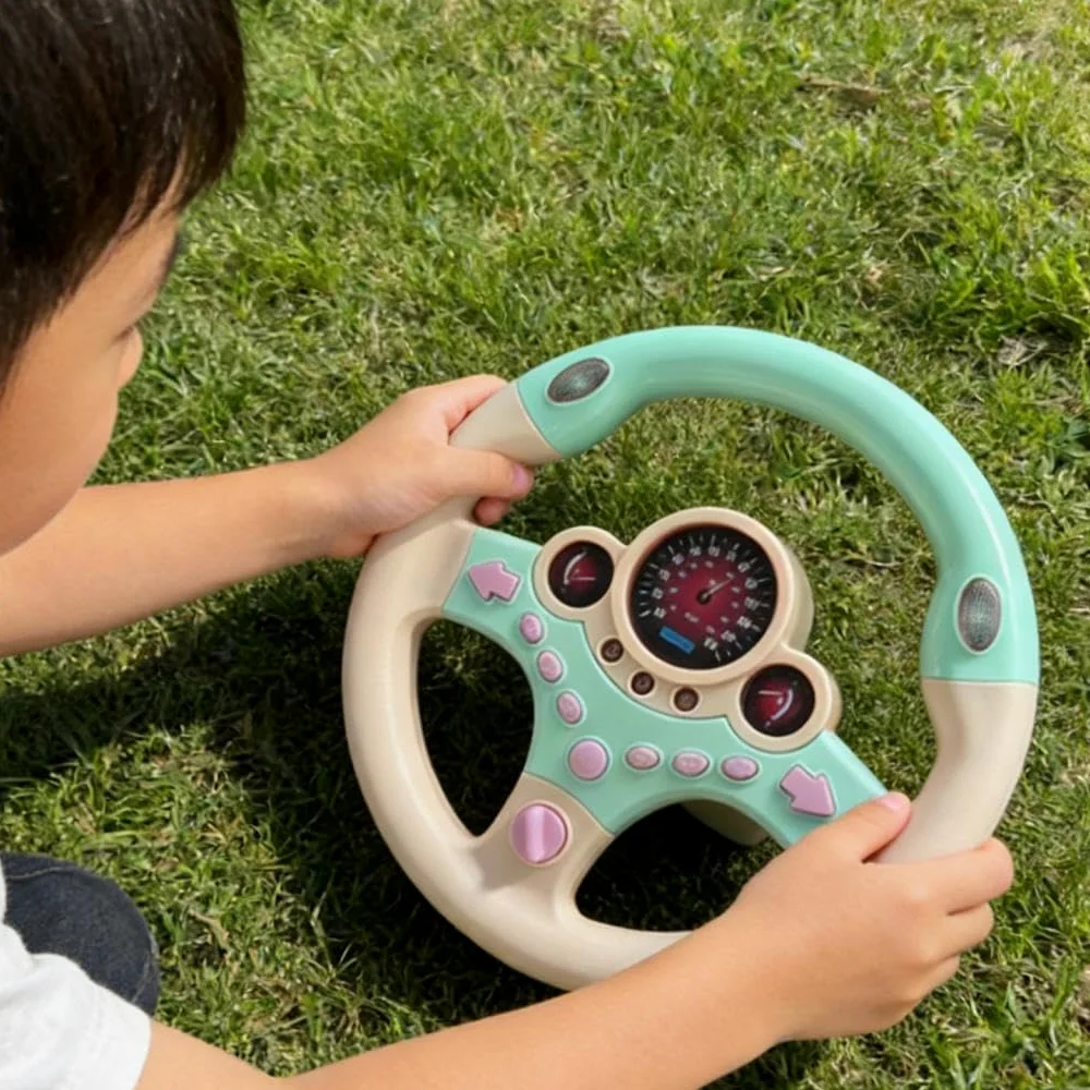 Simulazione Volante Giocattolo Volante per Bambini con Sensori di Movimento Funzione di Guida Simulata E Musica Adatto per Gioco di Ruolo Regalo, Rosa
