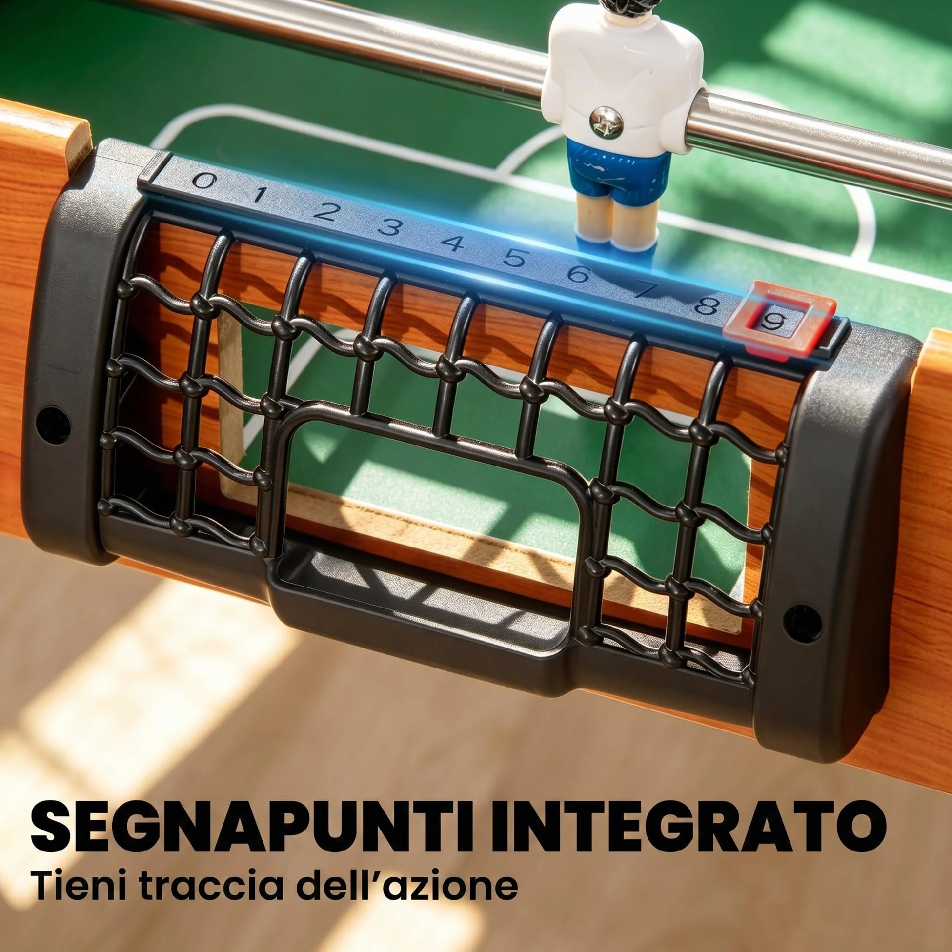 HOMCOM Biliardino Calcio Balilla per Bambini con Manopole Antiscivolo, Segnapunti e Palline Incorporate, 118x104x69cm