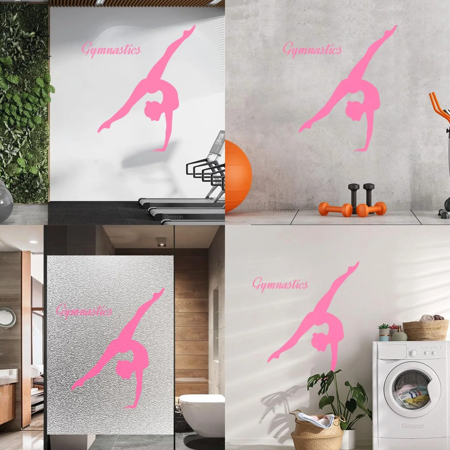 Decalcomanie per incisioni raffinate Ginnastica ritmica Sport Figura Ragazza Ginnastica 68x75.8cm Diverse opzioni di dimensioni Rosa