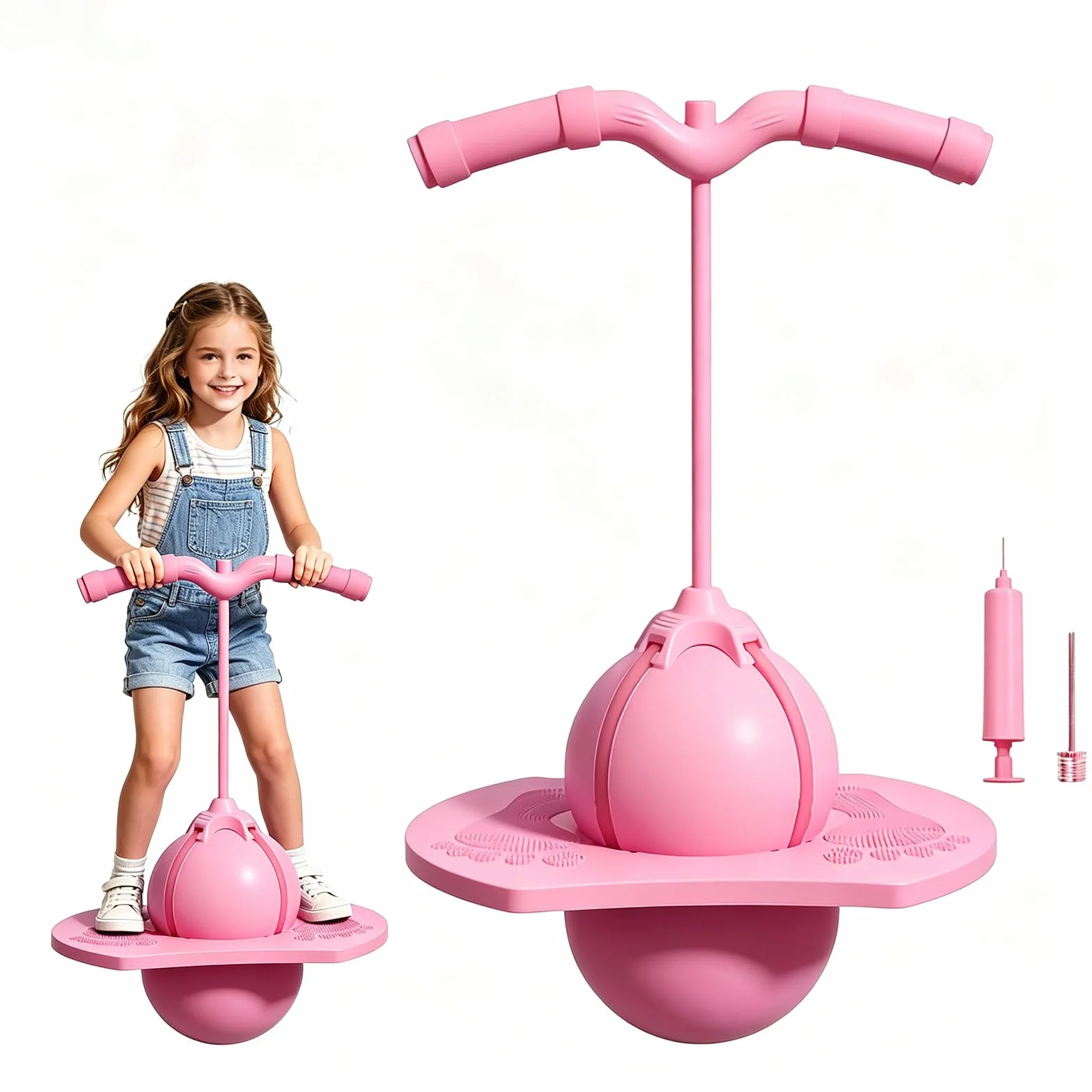 Palla per Saltares, Balances Jumping-Ball, Palla Gonfiabile per Saltares, Sviluppaes equilibrios e capacitá motorie, Giocattoli al Chiuso e all’Aperto, Regalos per Compleanno (Rosa)