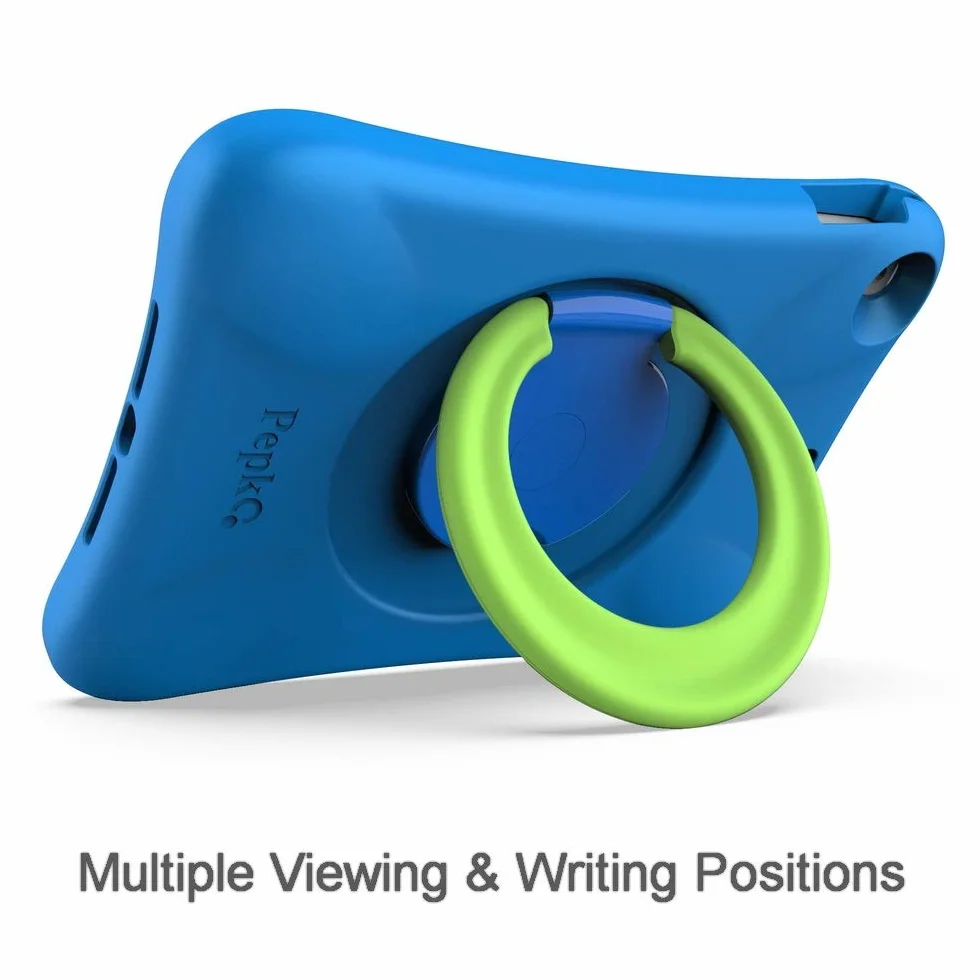 NLR Custodia Eva per Bambini per iPad | più Direzioni Stand Stabile | Compatibile con 9,7-Pollici Nuovo iPad 2018/2017 (6a/5a Generazione) / iPad Air 2 / iPad Air (Blu+Verde)