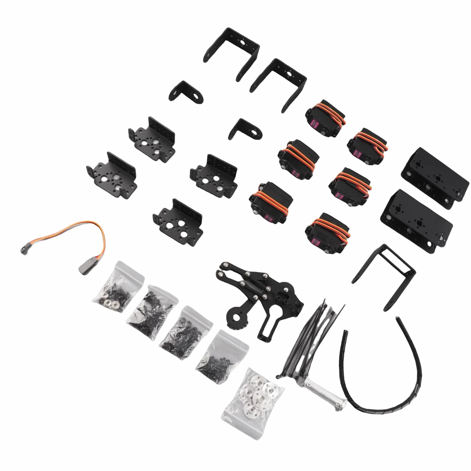 KIMISS Braccio Robotico 6DOF con Pinza in Alluminio, per Kit Educativo di | Robusto di ingranaggi in metallo, presa multidirezionale, ottimo per progetti fai-da-te, strumento didattico