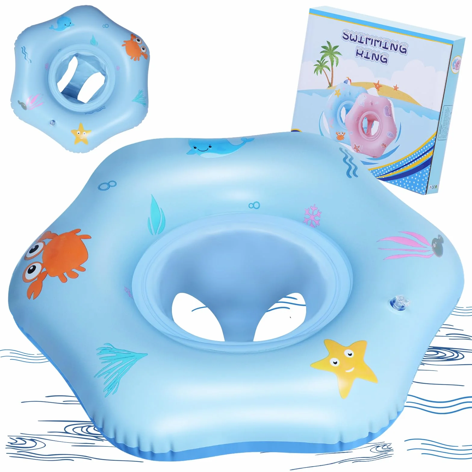 Salvagente per Bambini Gonfiabile con Sedile Materiale in PVC Salvagente per neonato da 12 Mesi a 36 Mesi Ottimo per Seggiolino per Bagnetto, Piscina