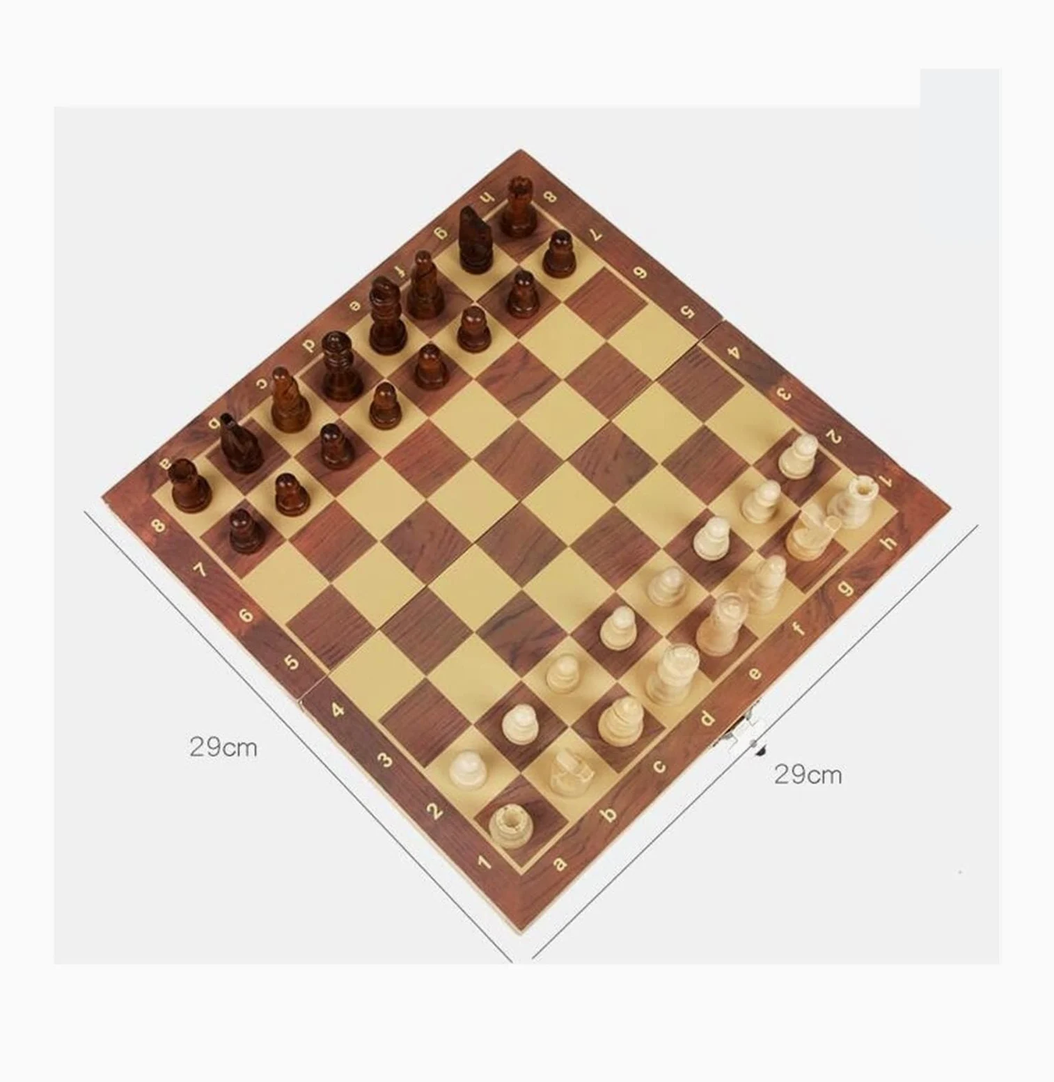 Set Scacchi Set di Scacchi da Gioco Tavolo 11,4x11,4 Pollici Standard in Legno Pieghevole Scacchiera Gioco