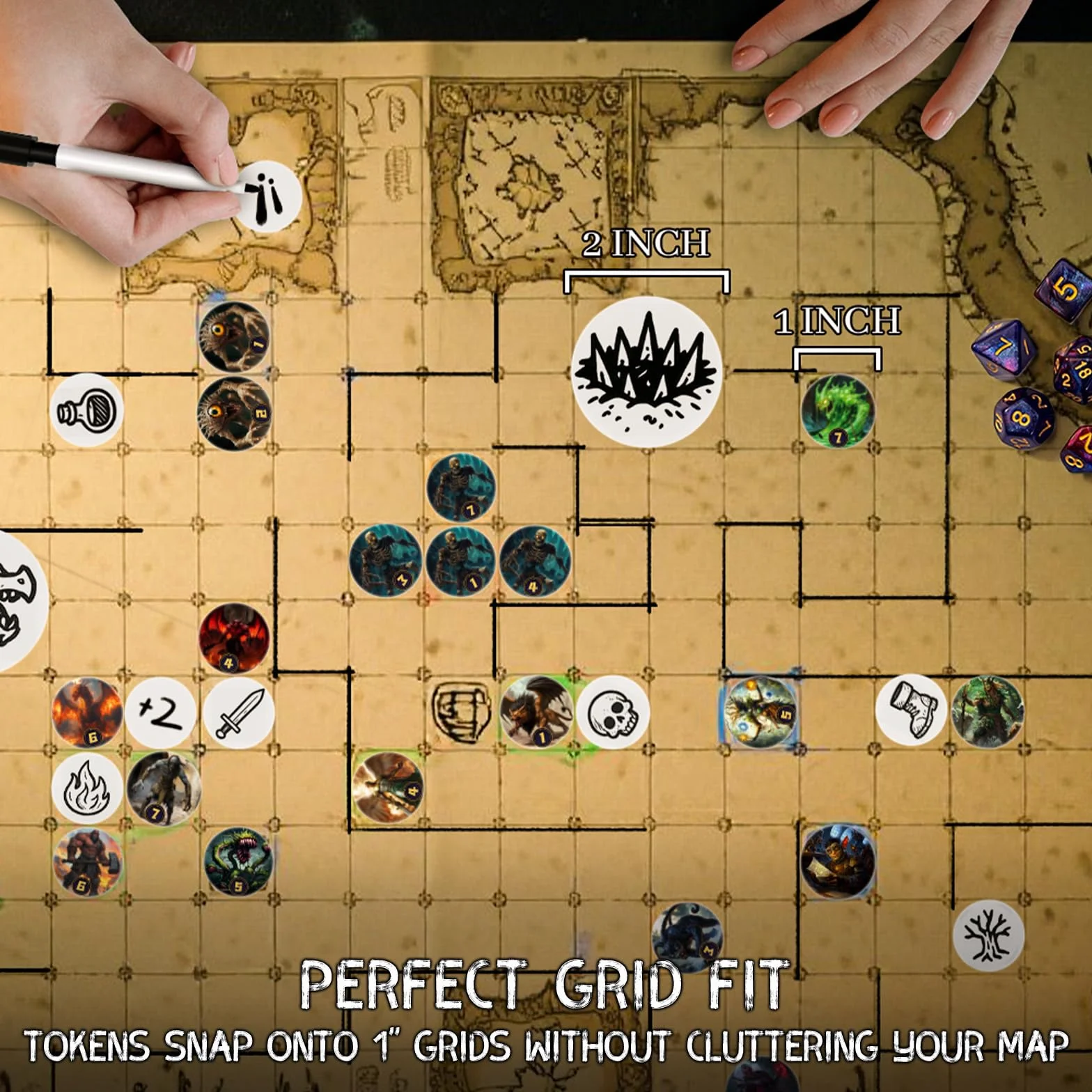 CZYY Set di Token Cancellabili a Secco per RPG - 192 PEZZI | Token Riutilizzabili Vuoti, Token delle Creature, Personaggi di Classe 5E con Penne Marker | Ideale per D&D, Pathfinder, TTRPG, MTG e