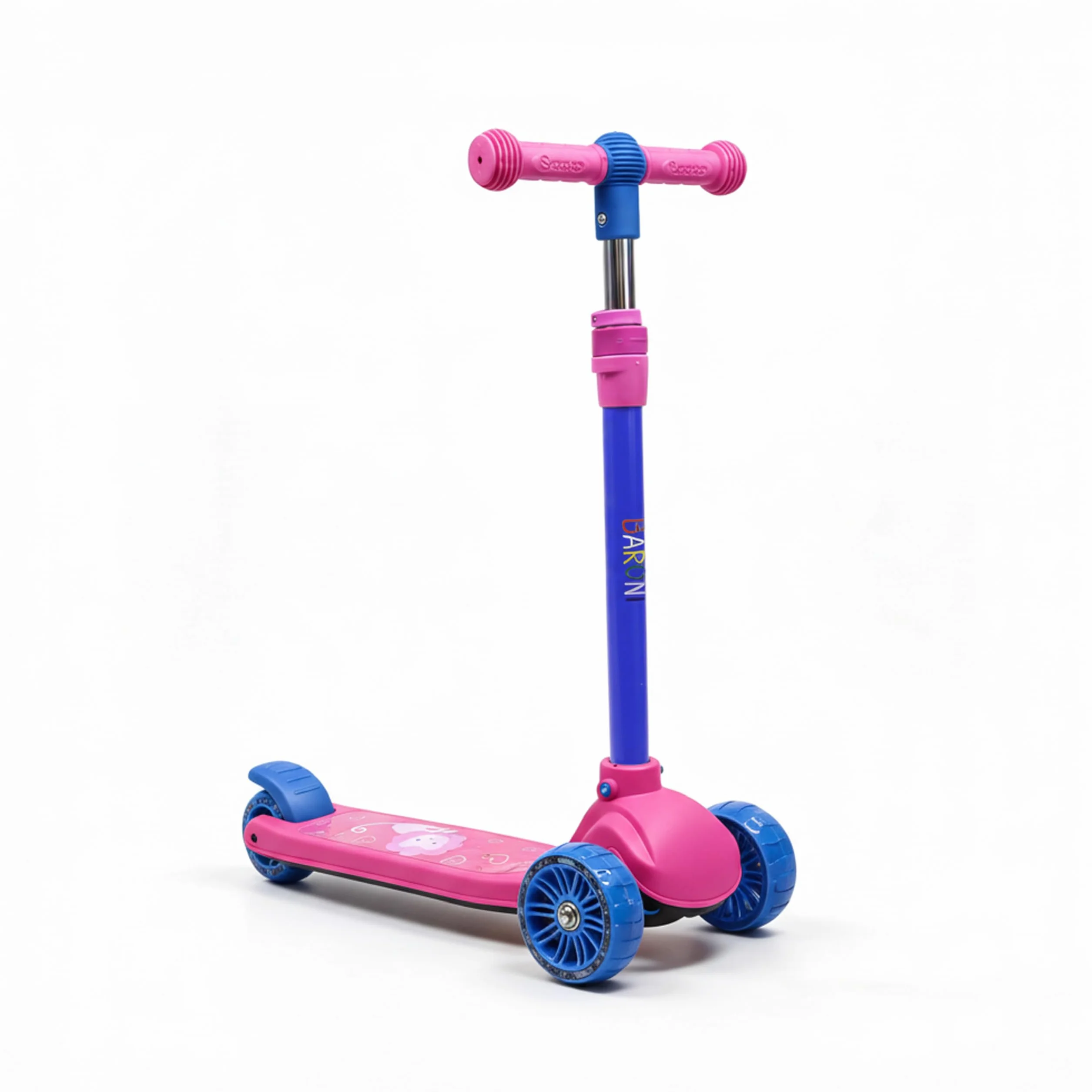 Baroni Toys Monopattino 3 Ruote per Bambini dai 3 Anni, Ruote LED Luminose, Manubrio Regolabile 3 Altezze, Freno Posteriore, 52x25x81cm