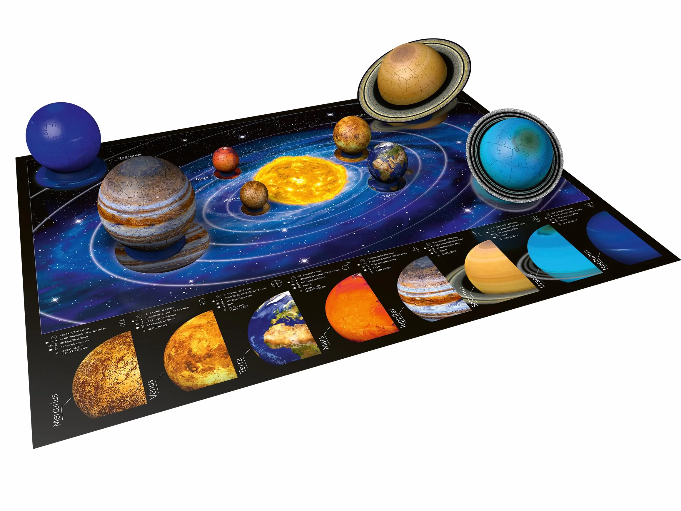 Ravensburger - Puzzle 3D Il Sistema Solare | Puzzle 3d Bambini E Adulti 540 Pezzi | Rompicapo Adulti E Rompicapo Bambini 6 Anni O Più | Regalo Bambino 6 Anni