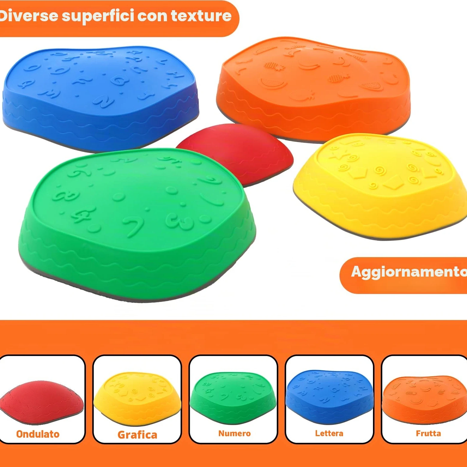 Pietre di Bilanciamento Bambini, 5 Pietre di Equilibrio Antiscivolo Impilabili, Percorsi Sensoriali Bilanciamento Bambini, Giochi Ostacoli per Interni ed Esterni, Promuove l'equilibrio e Coordinazione