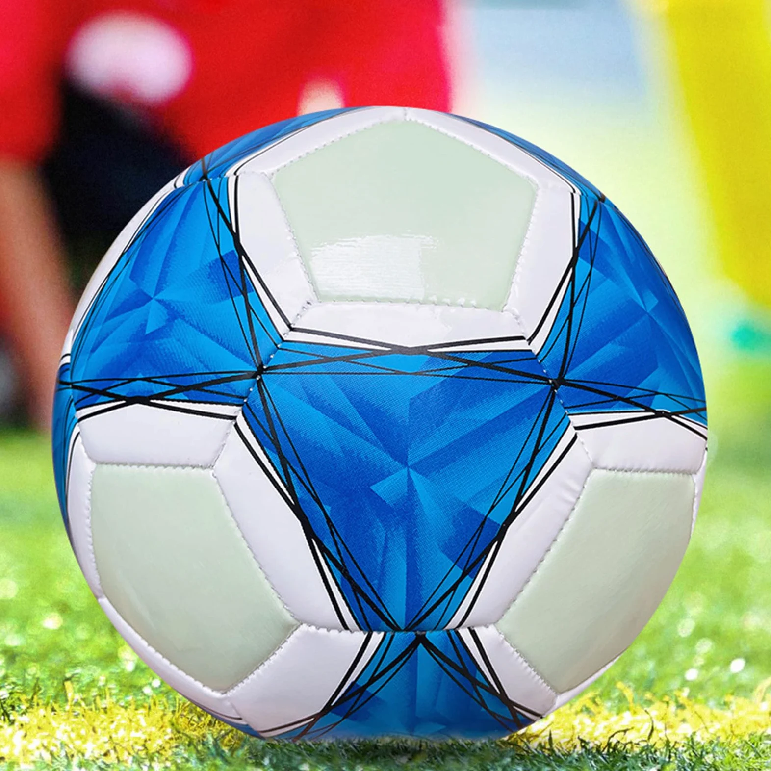 Pallone da calcio fluorescente al buio, con luci LED, riflettenti, misura 4, 5, per calcio luminoso
