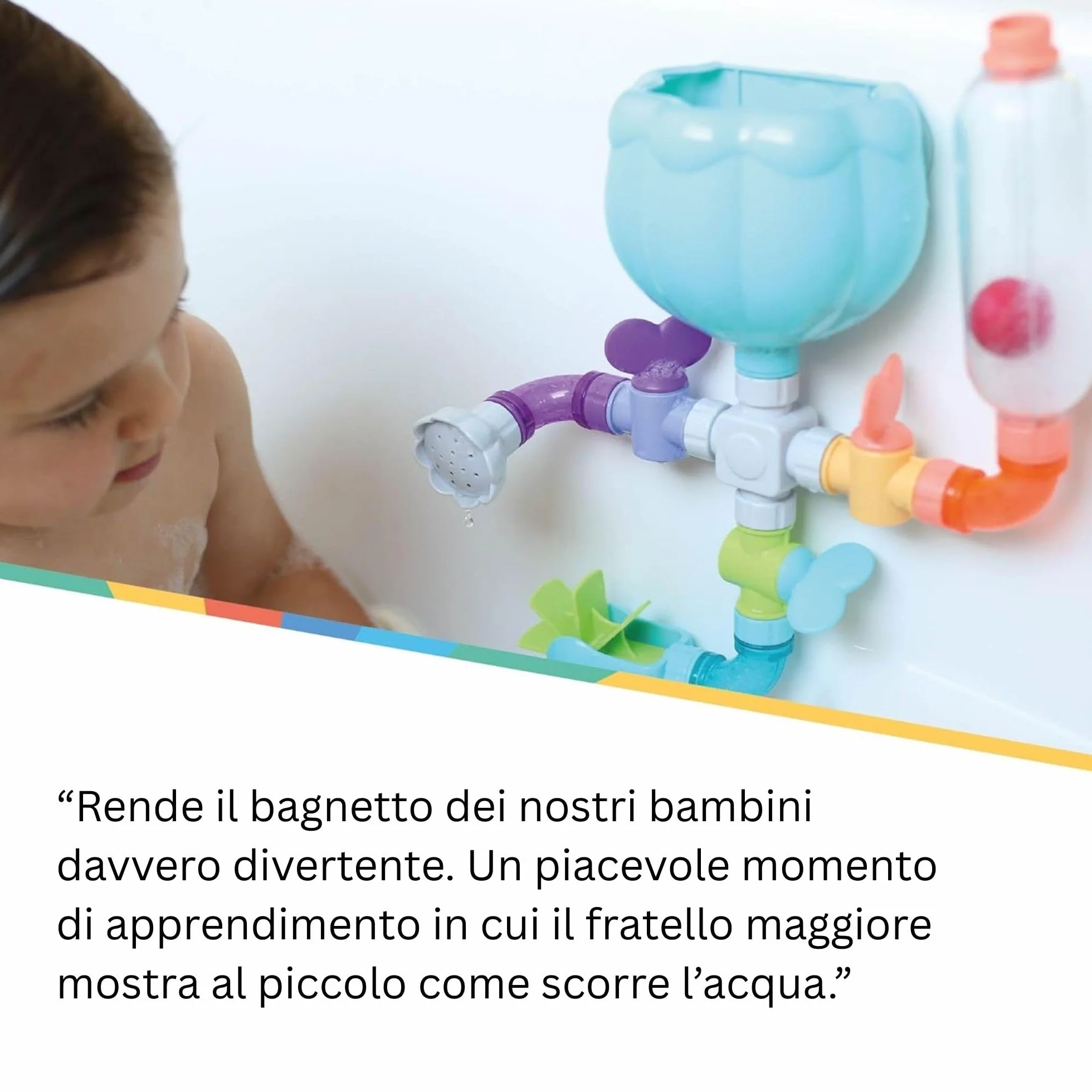 Nuby Wacky Waterworks | Giocattolo da bagno interattivo e colorato | Sviluppo cognitivo per bambini dai 18 mesi in su | Divertente ed educativo