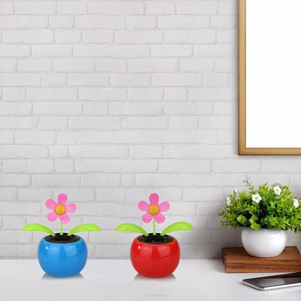 Giocattolo solare fiore danzante automatico vibrante decorazione casa giardino blu