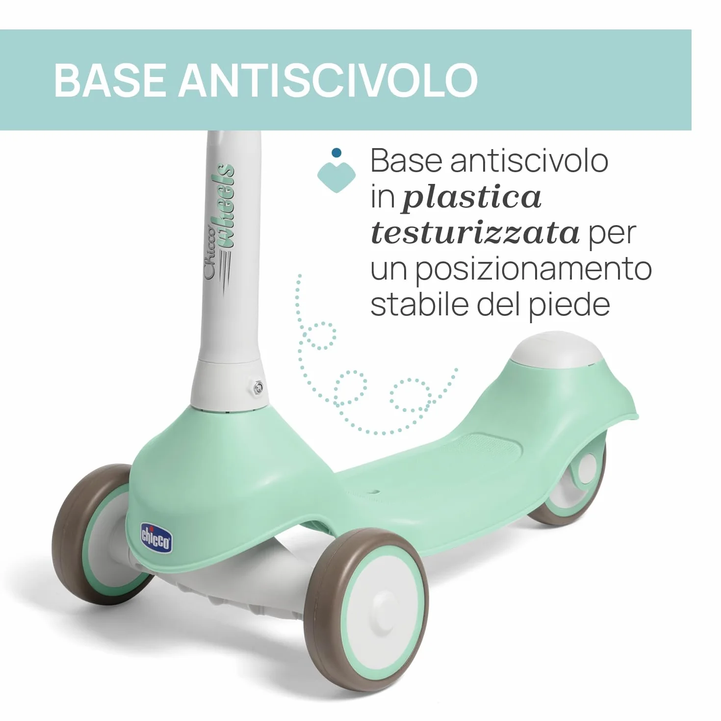 Chicco Monopattino Evolutivo 2 in 1 Cavalcabile 1 anno, Monopattino 2 anni, 20 kg, Manubrio Sterzante