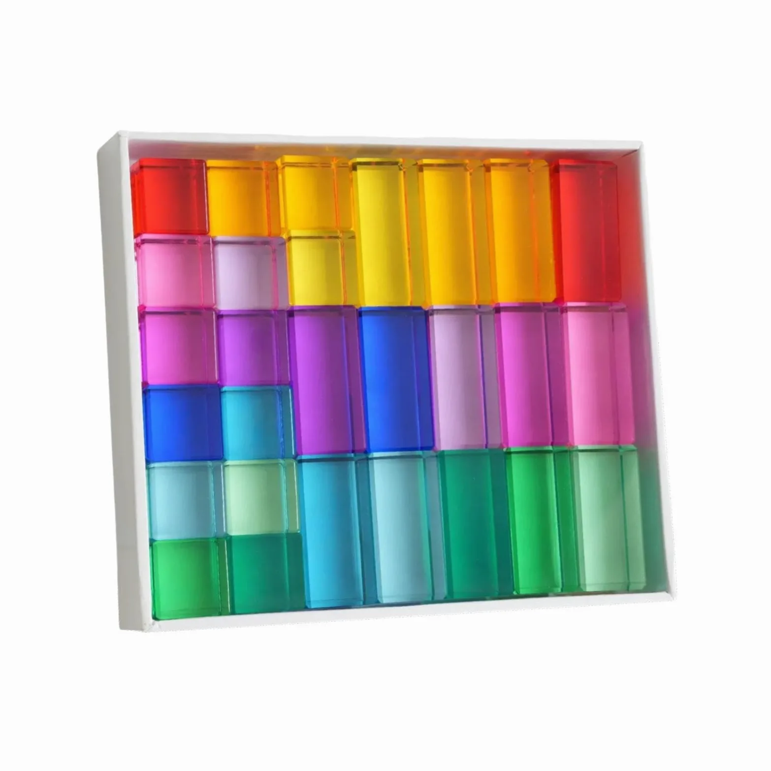 Blocchi da Costruzione Arcobaleno, Gioco di Impilamento, Cubi Acrilici Lisci Ed Educativi per Il Lavoro di, Regalo di Compleanno per Bambini E