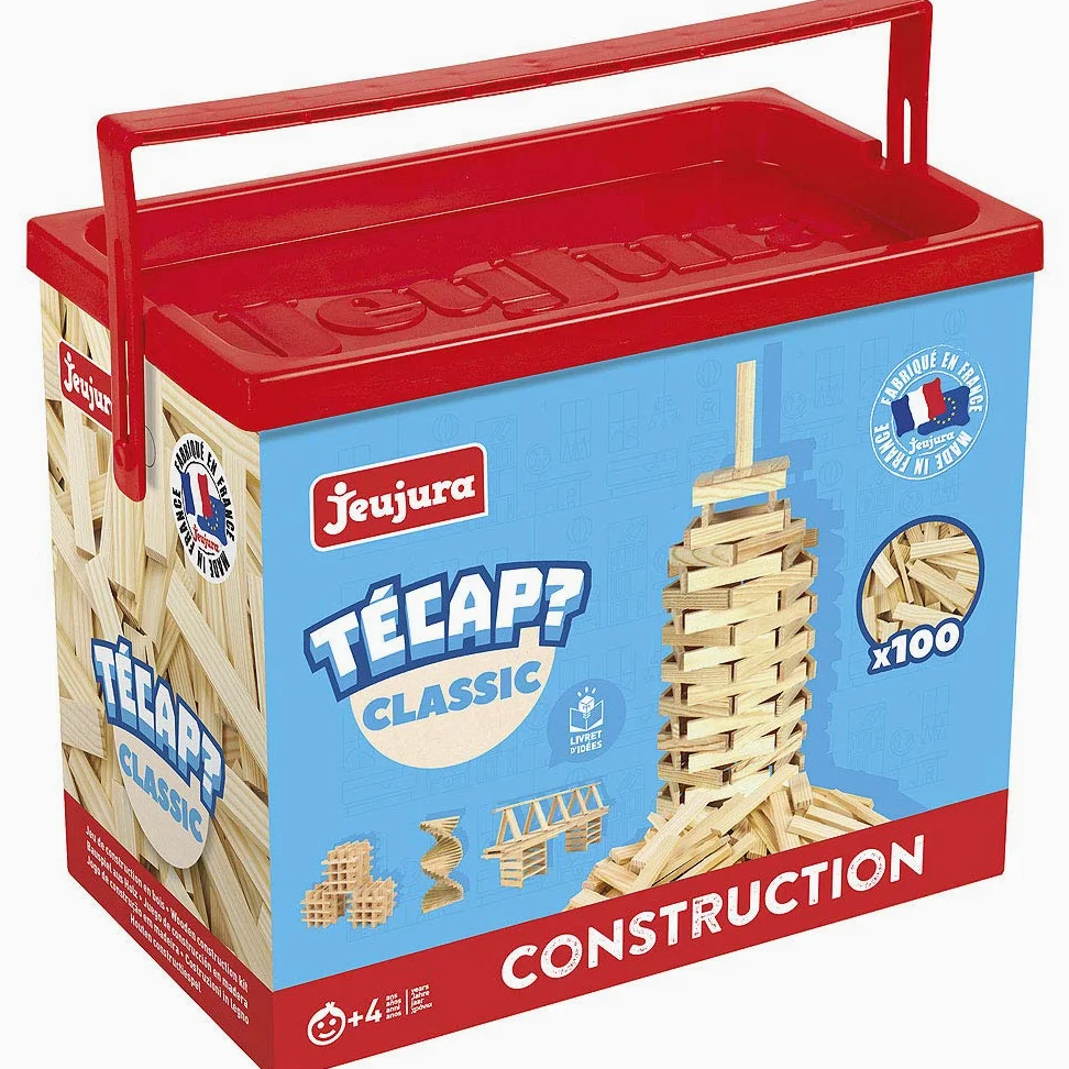 Jeujura - Tecap Classic - 100 pezzi - Giochi di costruzione - Per realizzare il maggior numero possibile di costruzioni - Lasciare libera la propria immaginazione - Manipolazione - Creatività - 8331
