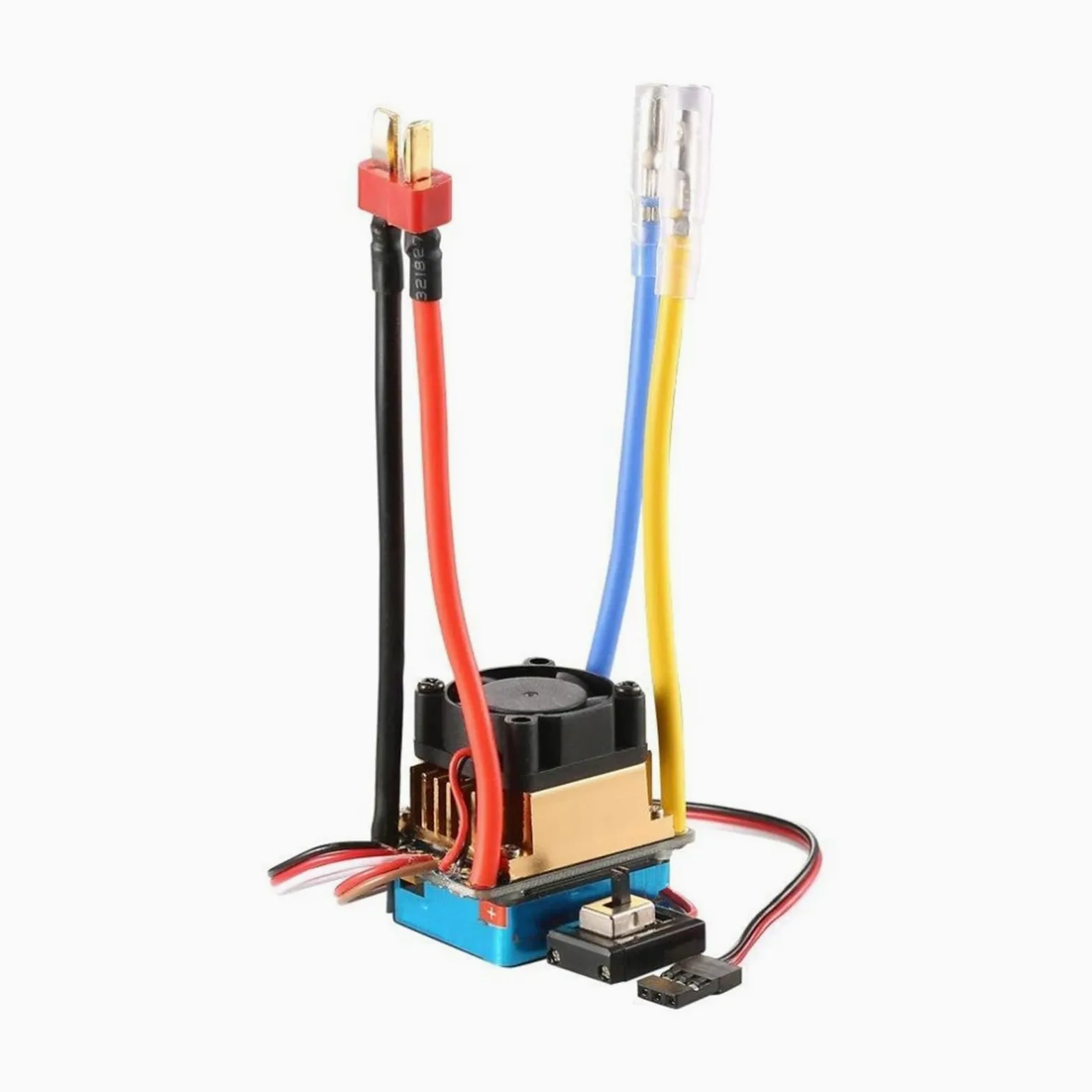 Per 1/10 60A Dual Mode Regolatore Velocità Spazzolato ESC Con Ventola Raffreddamento 2-3S LiPo 6-9NiMH RC Ricambi Auto Accessori ESC RC