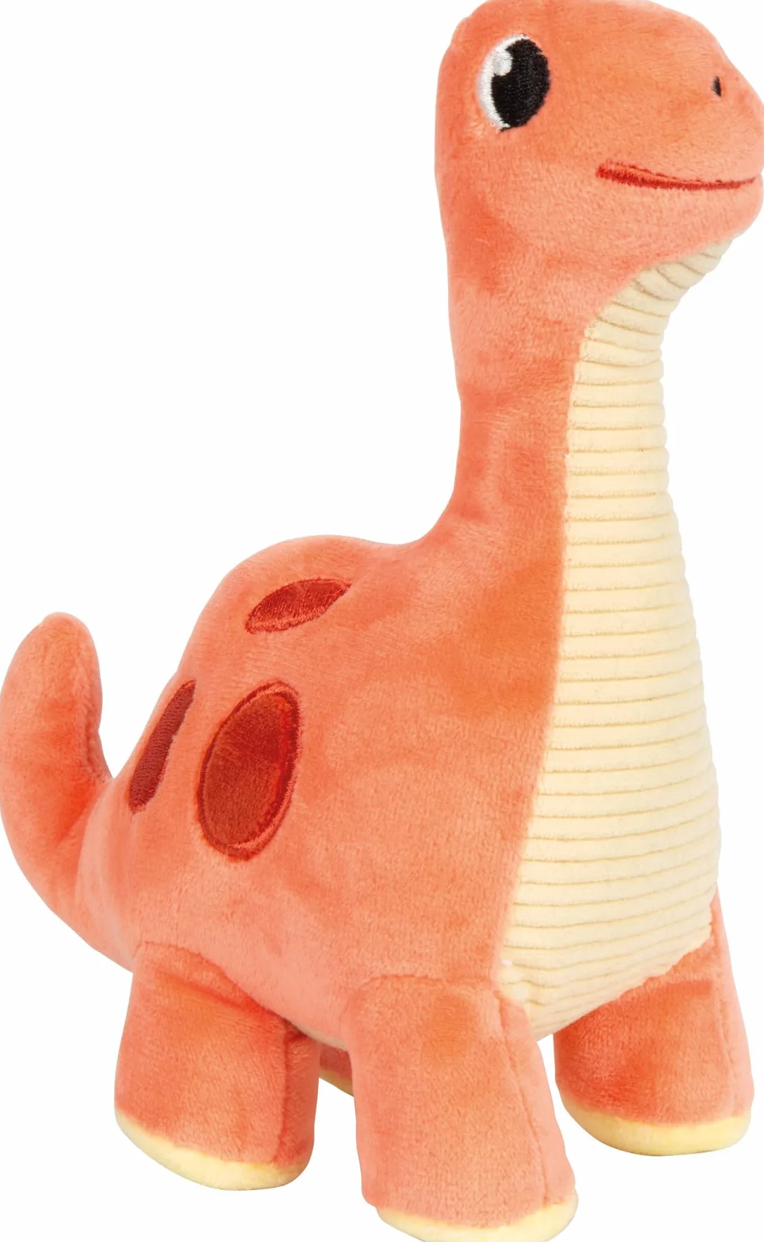 Small Foot Dinosauro Rosso Dino, 19 cm, Tessuto a Coste, Stoffa Come ausilio per la Nanna, Animale di Peluche per Bebè e Bambini Piccoli, 12685, Colore Coloured