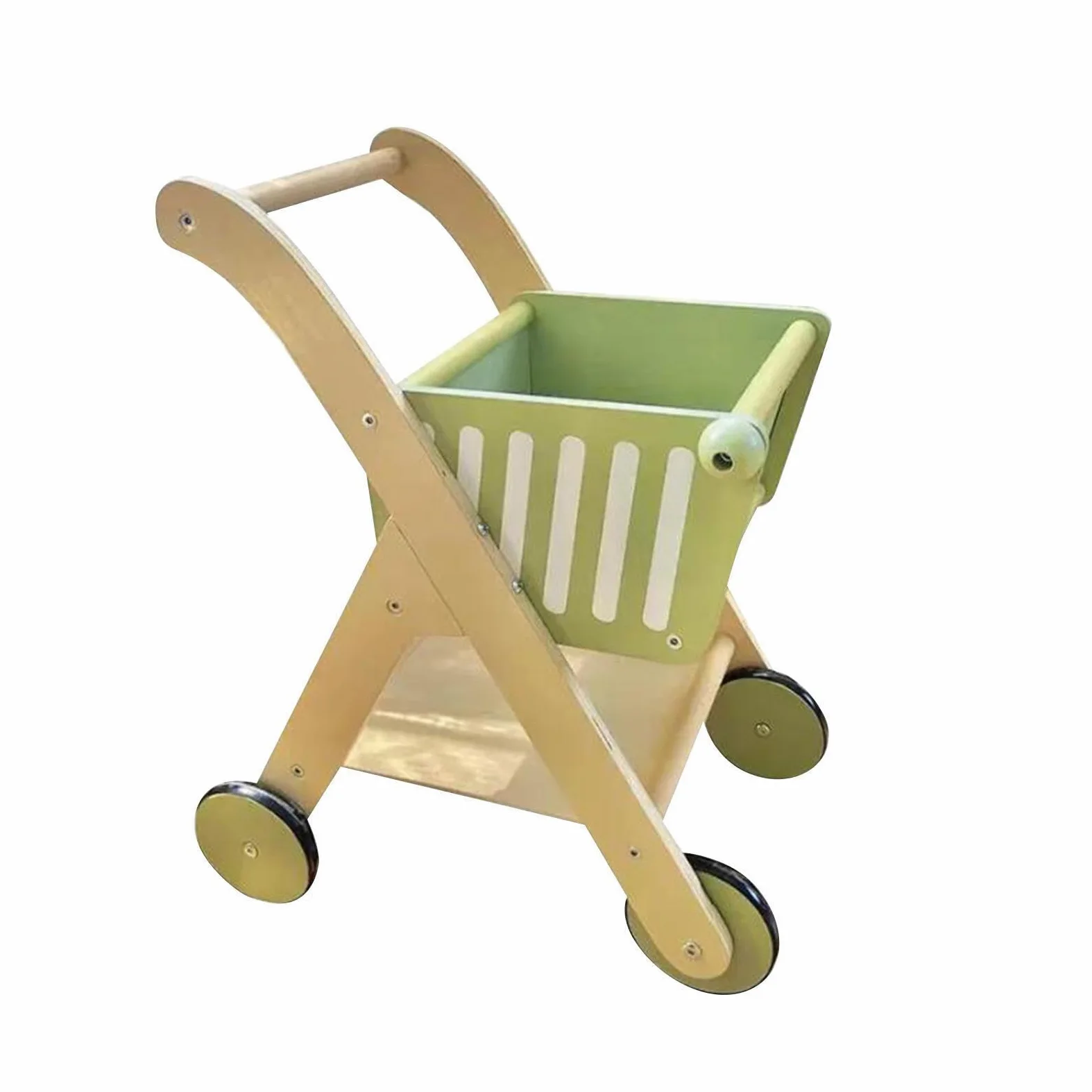 Carrello della spesa in legno per bambini, carino, giocattolo da gioco, regalo di compleanno, coinvolgente, giocattolo per la spesa per bambini,