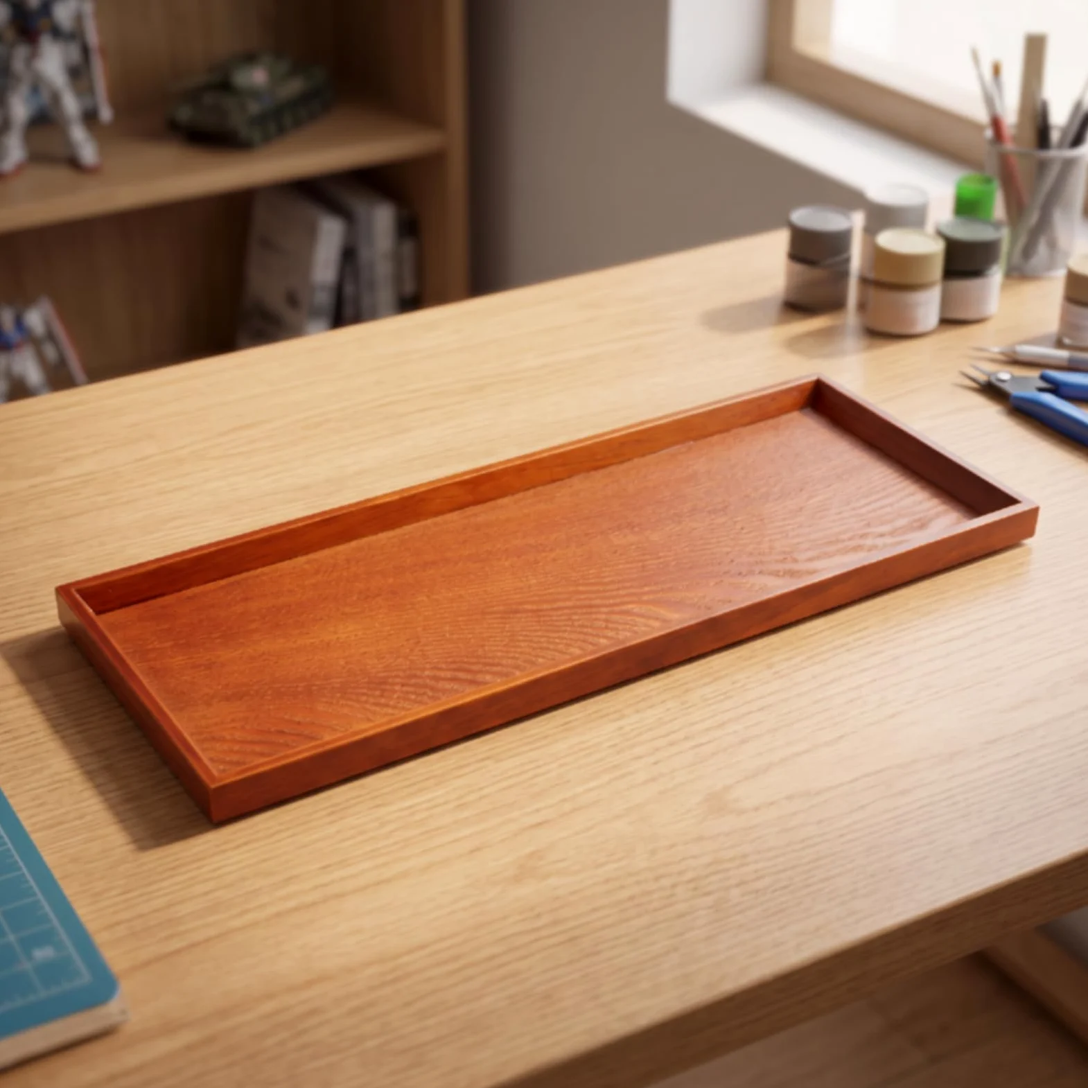 Vassoio Espositivo in Legno Rettangolare Base Espositiva Stabile Espositore per Modellismo Militare
