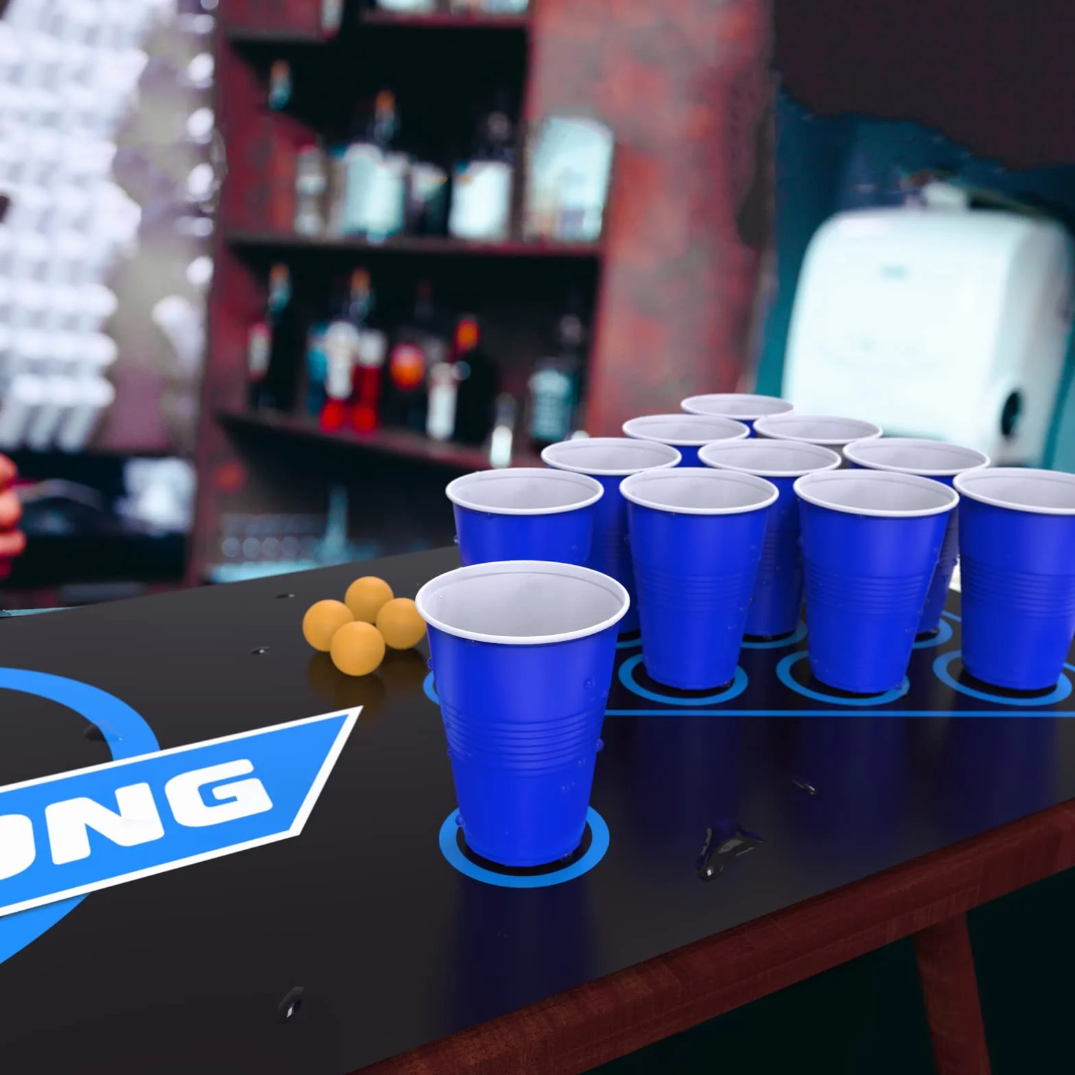 Cieex Beer Pong, Kit Bere Birra-Pong con Tappeto di Gioco, Bicchieri Beer Pong, Palle, Giochi Alcolici per Adulti per Feste, BBQ, Festival, Natale.