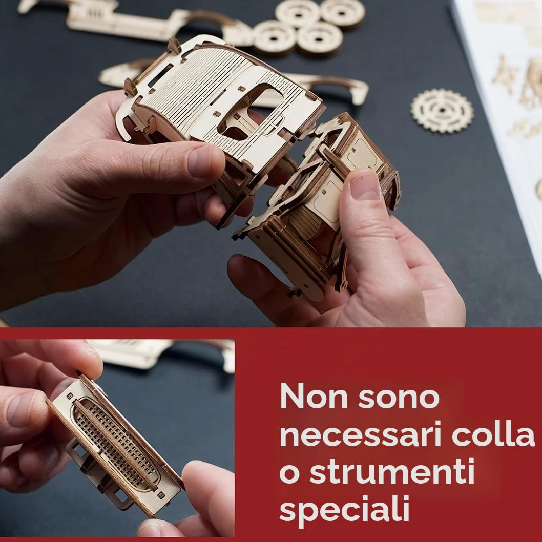 UGEARS Coupé Sportiva con Alettone - Modellismo Auto da Costruire Adulti - Puzzle 3D Legno Costruzioni per Adulti - Kit Modellino Auto da Costruire con Autentico Design ad Ali di Gabbiano