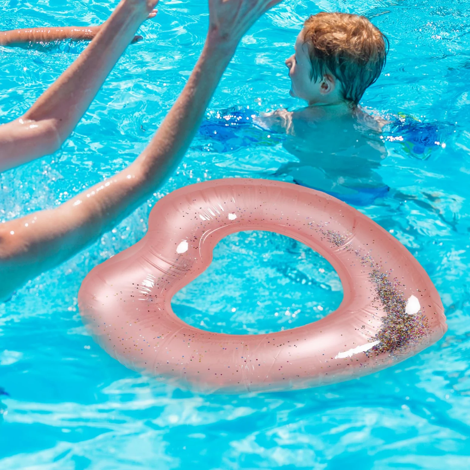Abaodam salvagente a forma di cuore toys for giocattolo toys pool piscina gonfiabile per galleggia anello da nuoto creativo Anello da nuoto gonfiabile pvc bianca